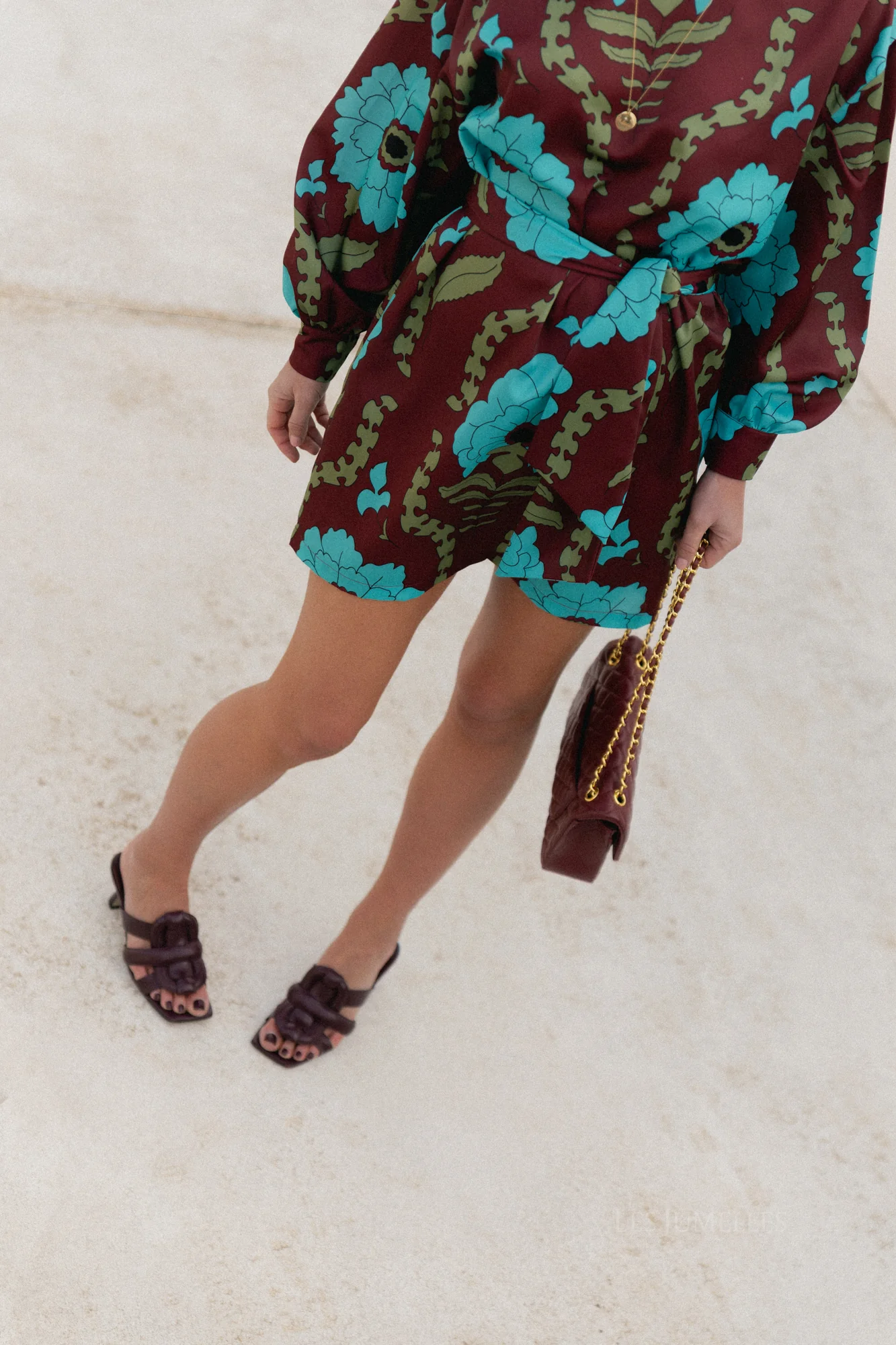 Poppy printed dress - burgundy/turquoise - Image 11