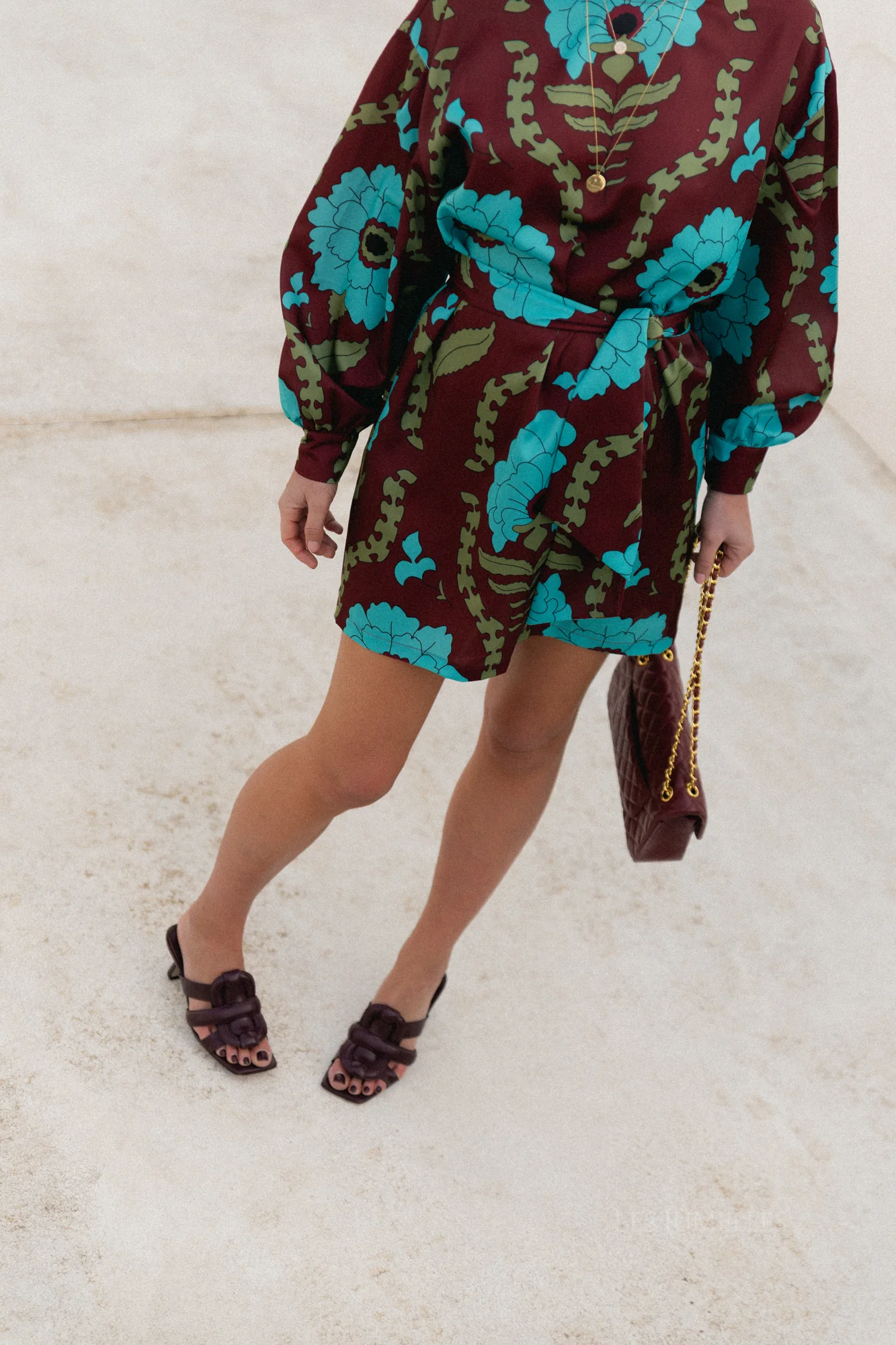 Poppy printed dress - burgundy/turquoise - Image 6