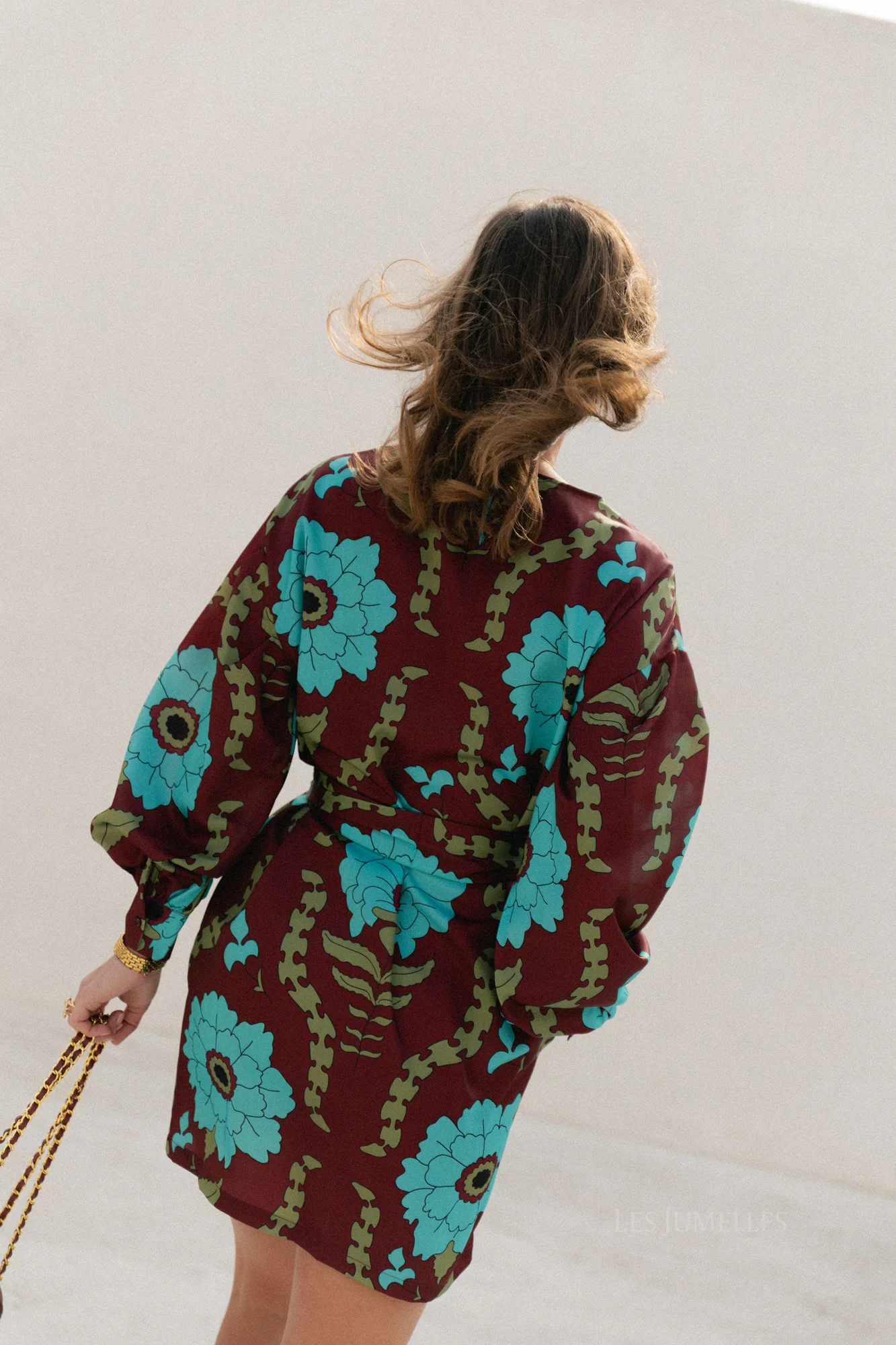 Poppy printed dress - burgundy/turquoise - Image 7