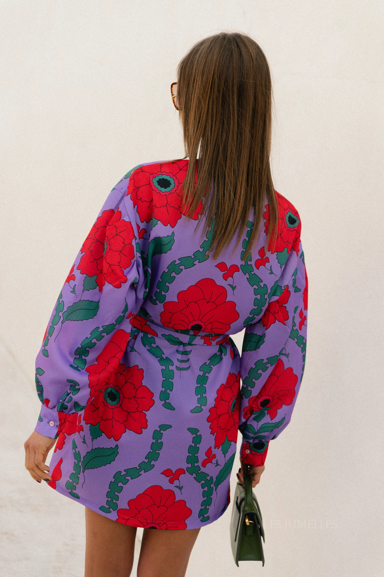 Poppy printed dress - lilac/coral - Image 2