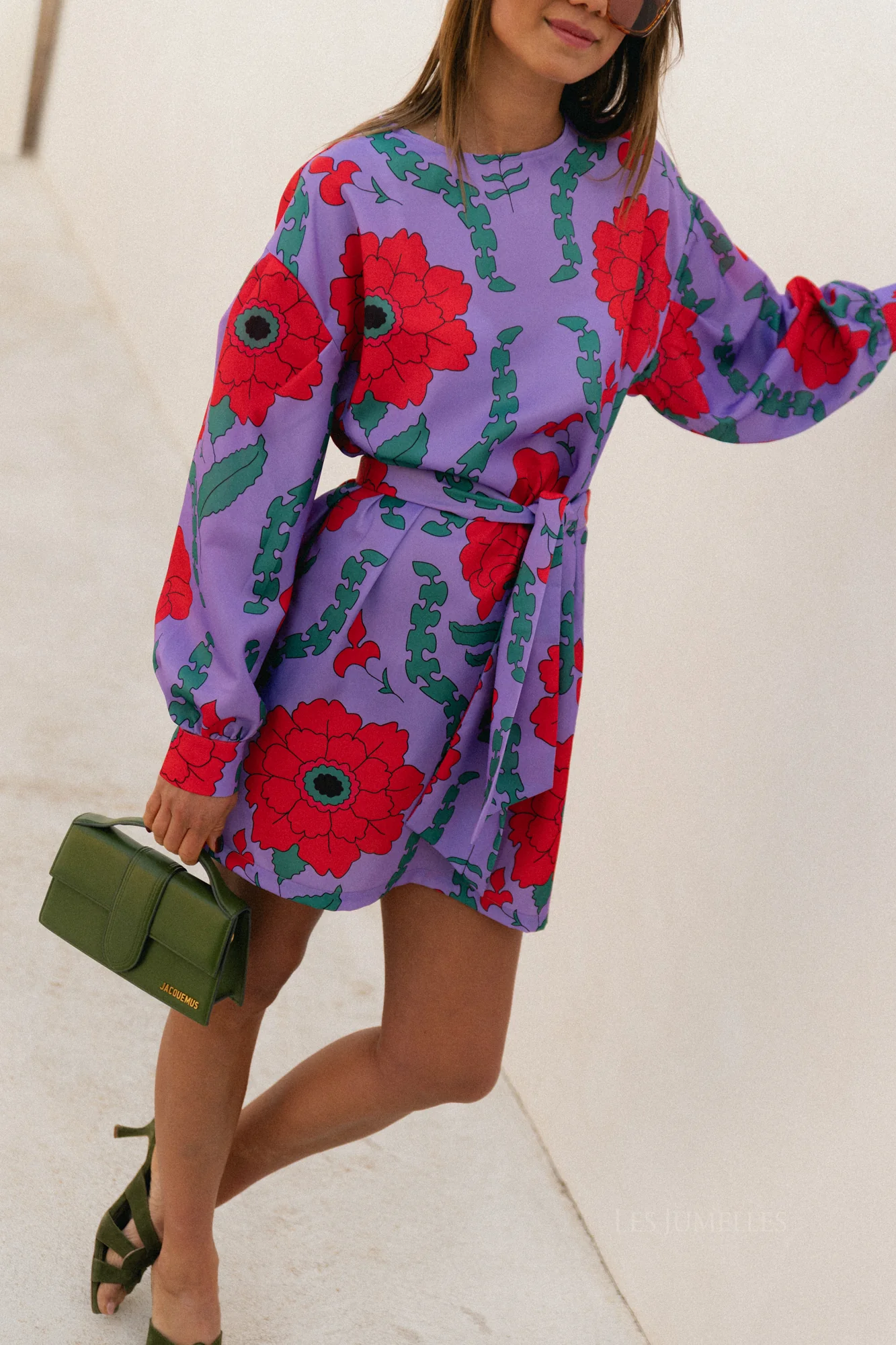 Poppy printed dress - lilac/coral - Image 5