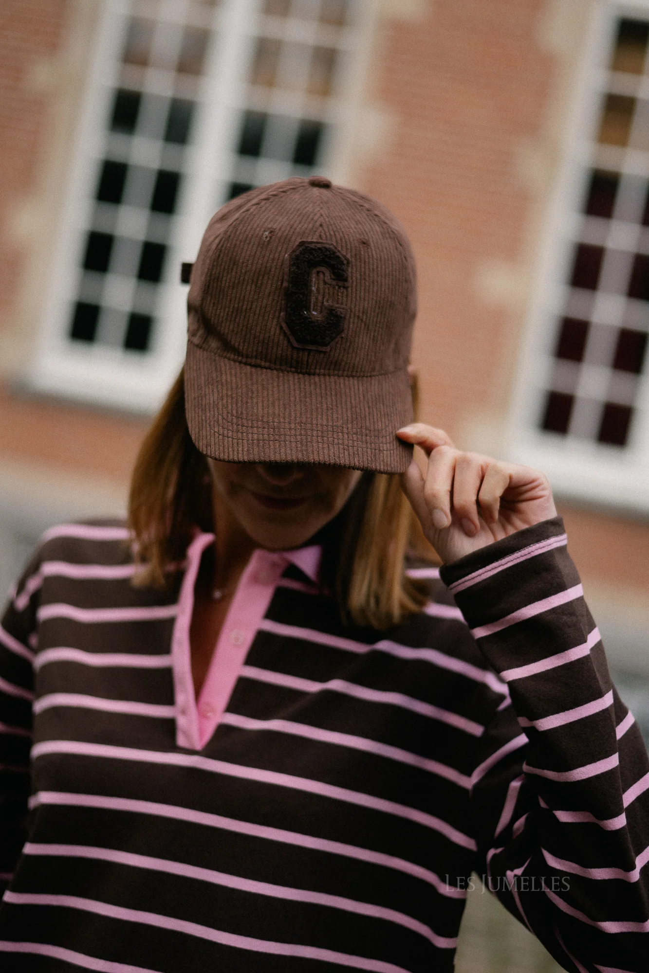 Robyn striped polo sweatshirt pink/hot chocolate - Image 6