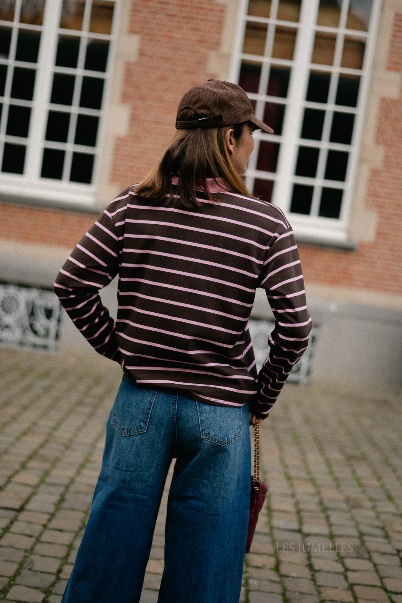 Robyn striped polo sweatshirt pink/hot chocolate - Image 8