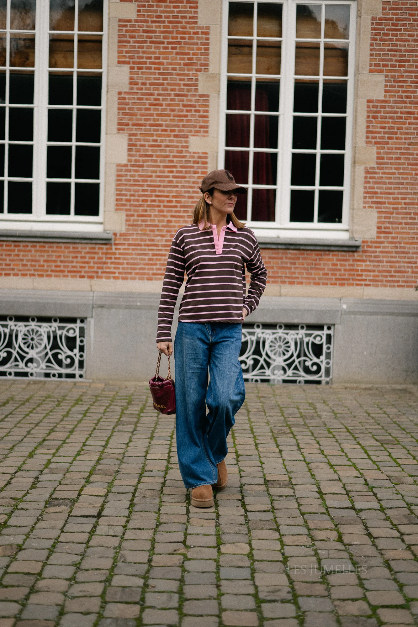 Robyn striped polo sweatshirt pink/hot chocolate - Image 9