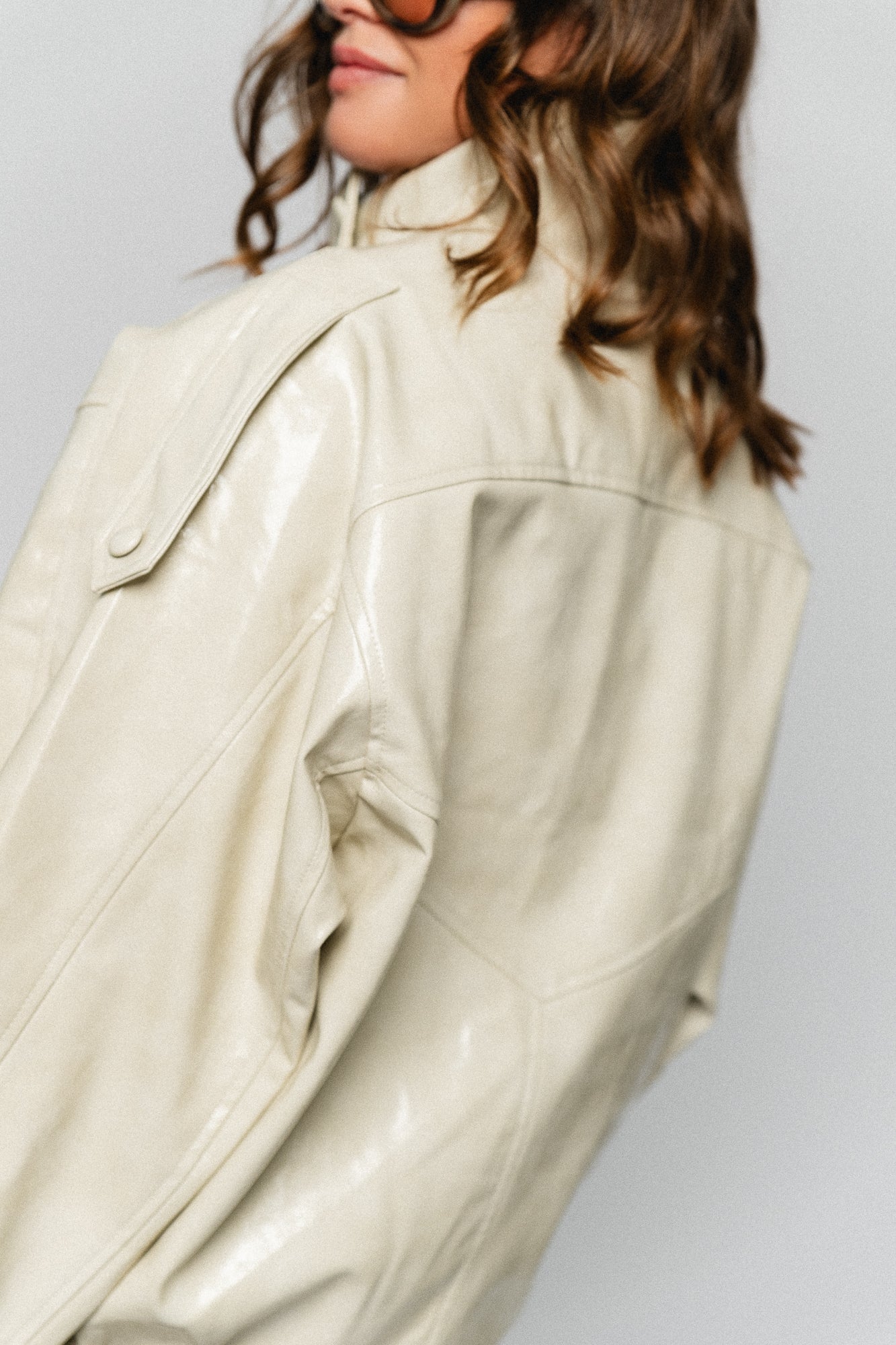 Ruby PU jacket almond milk - Image 3