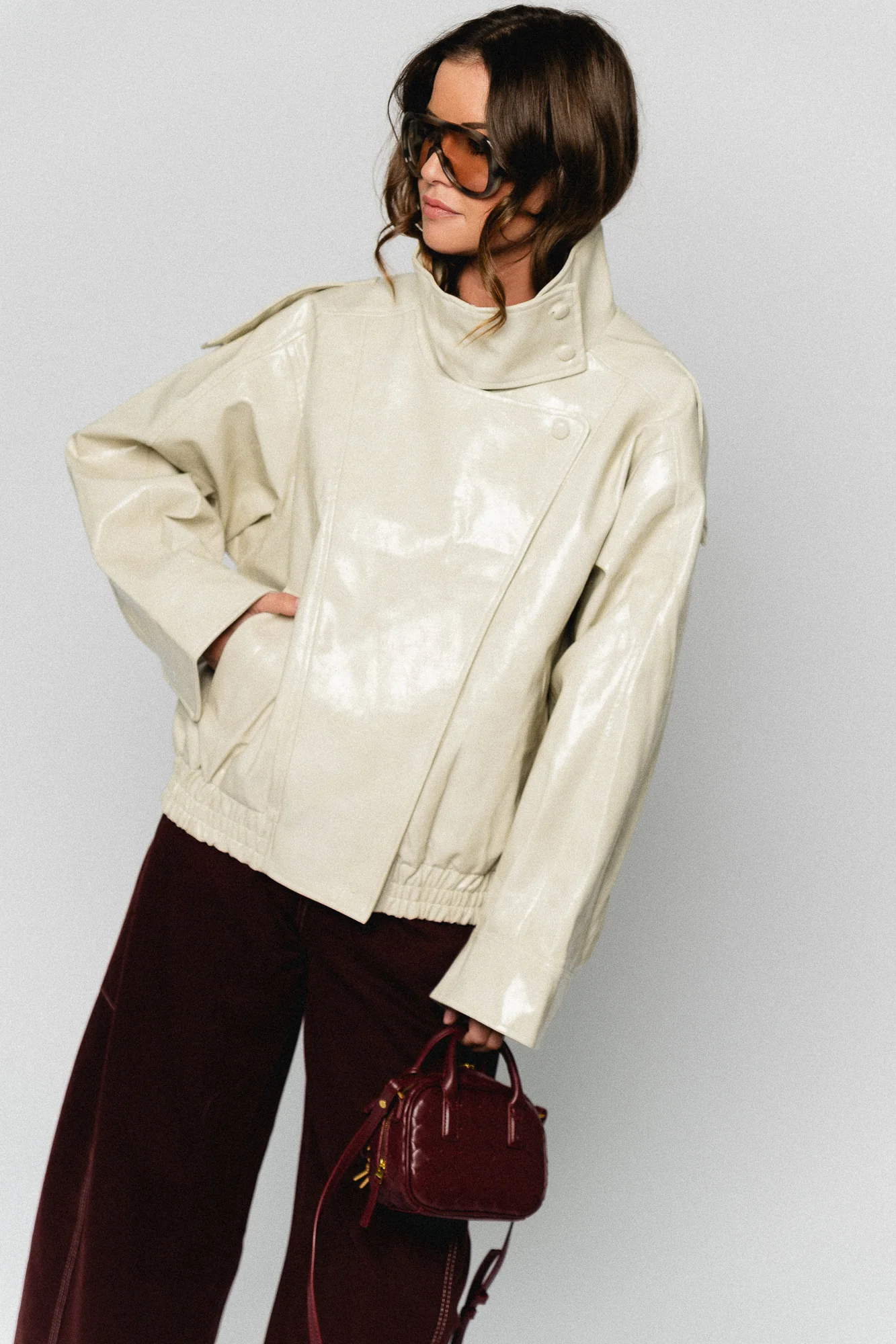 Ruby PU jacket almond milk - Image 8