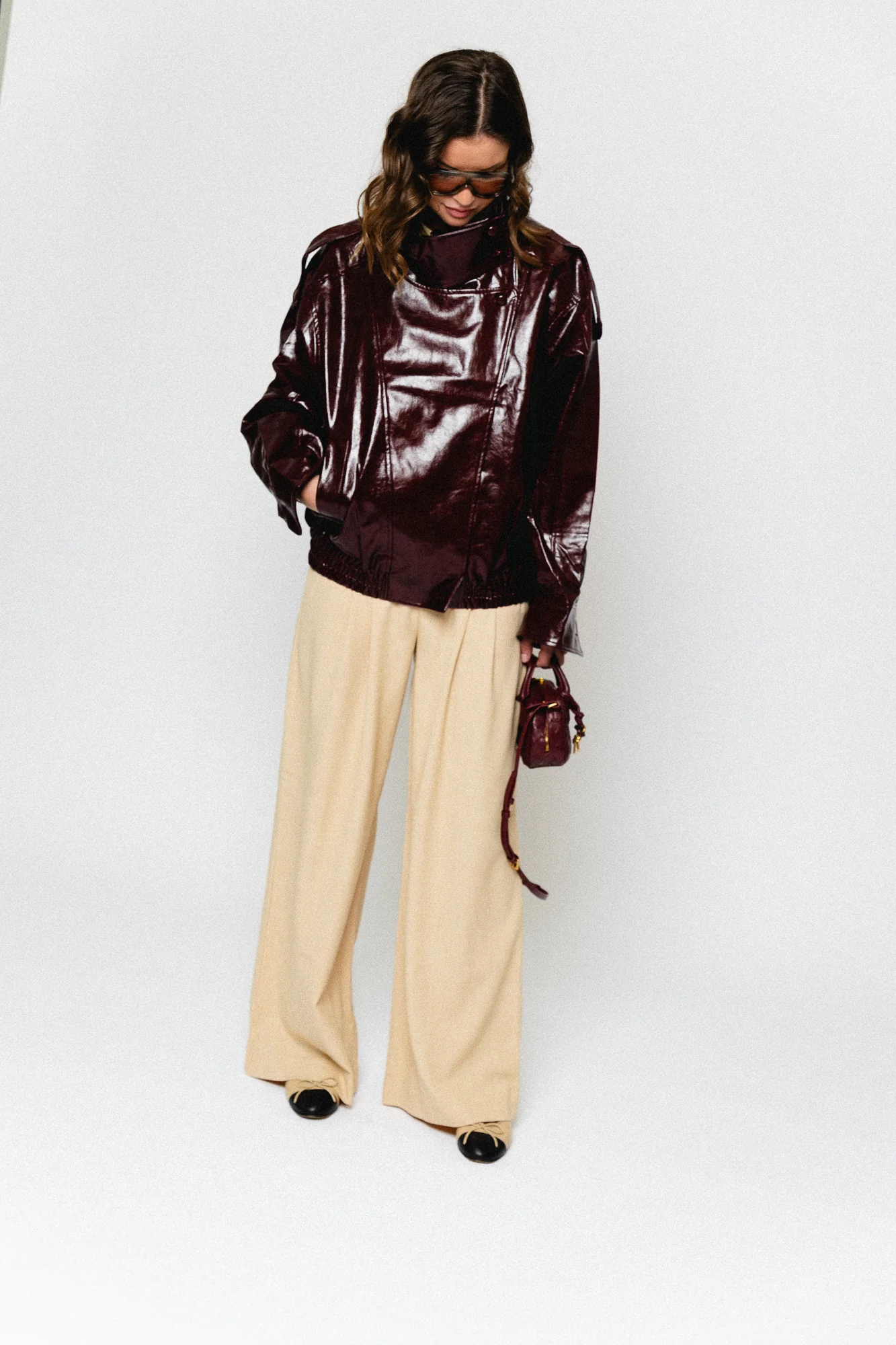 Ruby PU jacket burgundy - Image 7