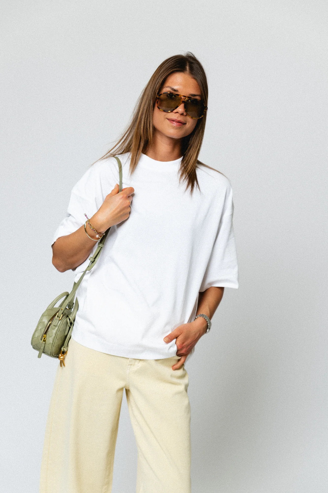 SLFColwoman 2/4 oversized tee bright white