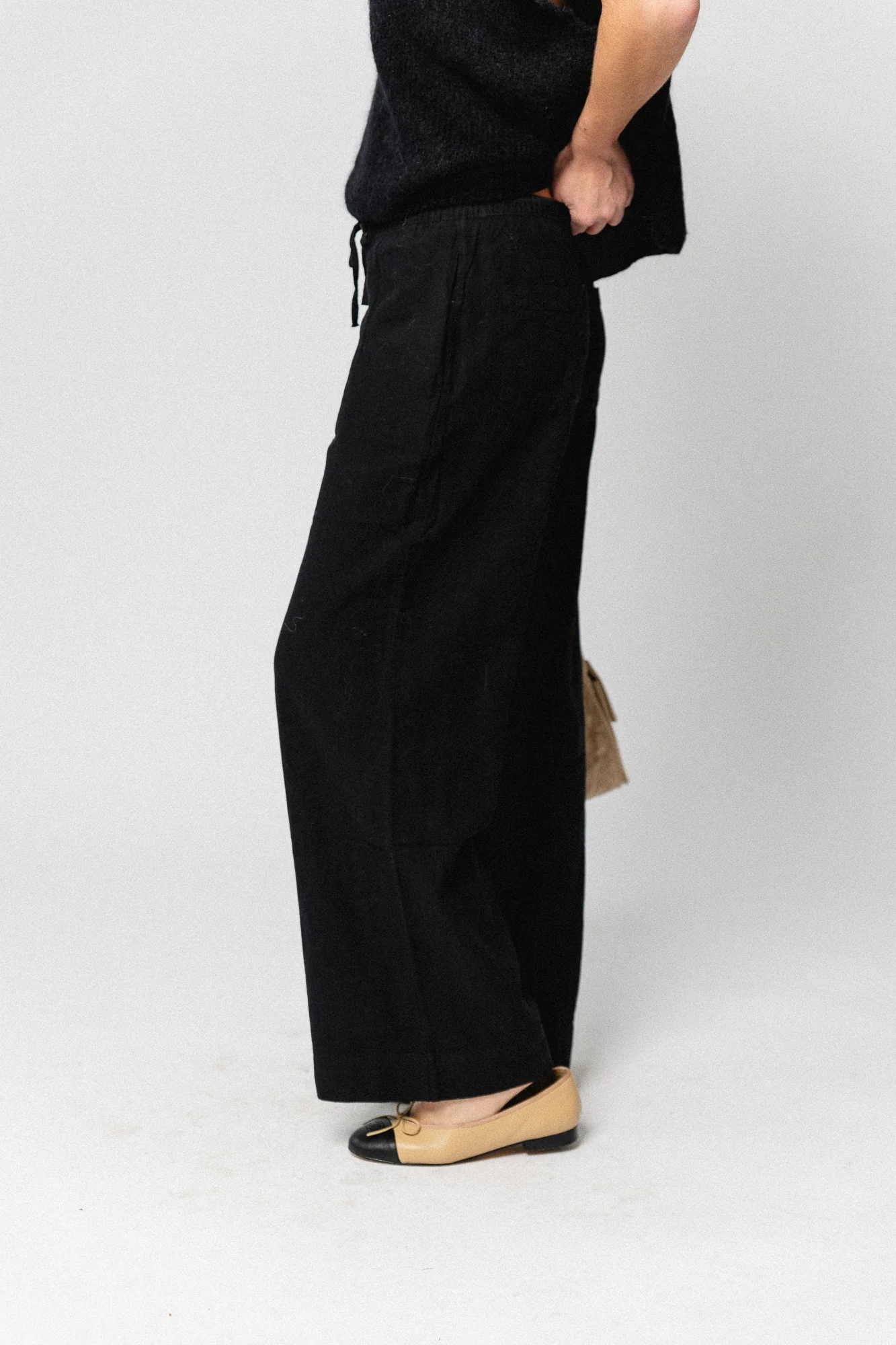 SLFLuisa MW wide linen blend pant black - Image 4