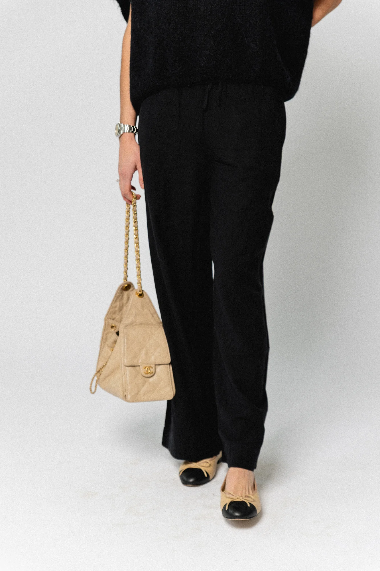 SLFLuisa MW wide linen blend pant black - Image 6