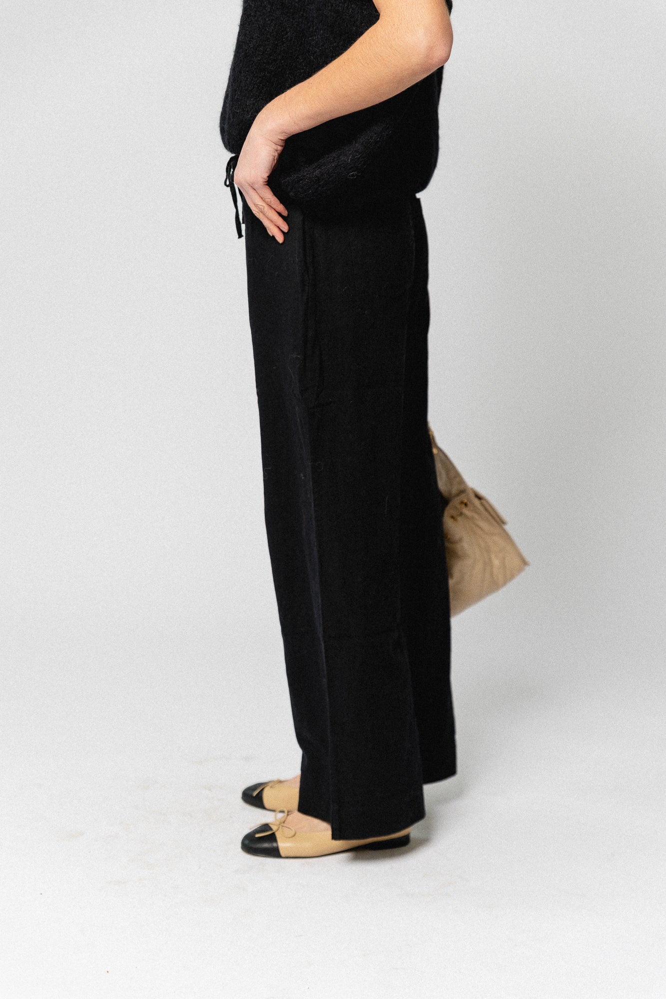 SLFLuisa MW wide linen blend pant black - Image 8