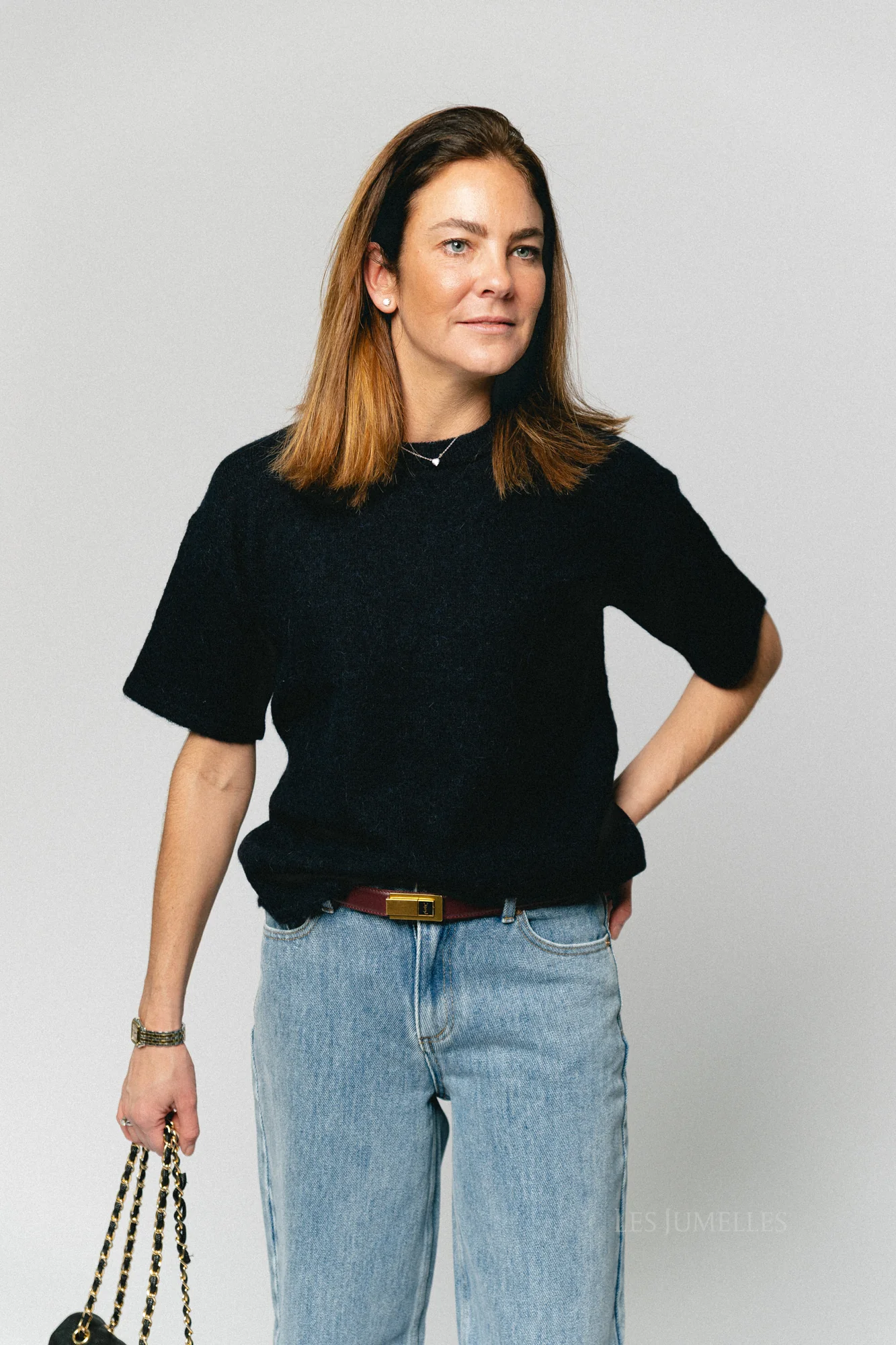 SLFLulu 2/4 knit O-neck dark sapphire - Image 2