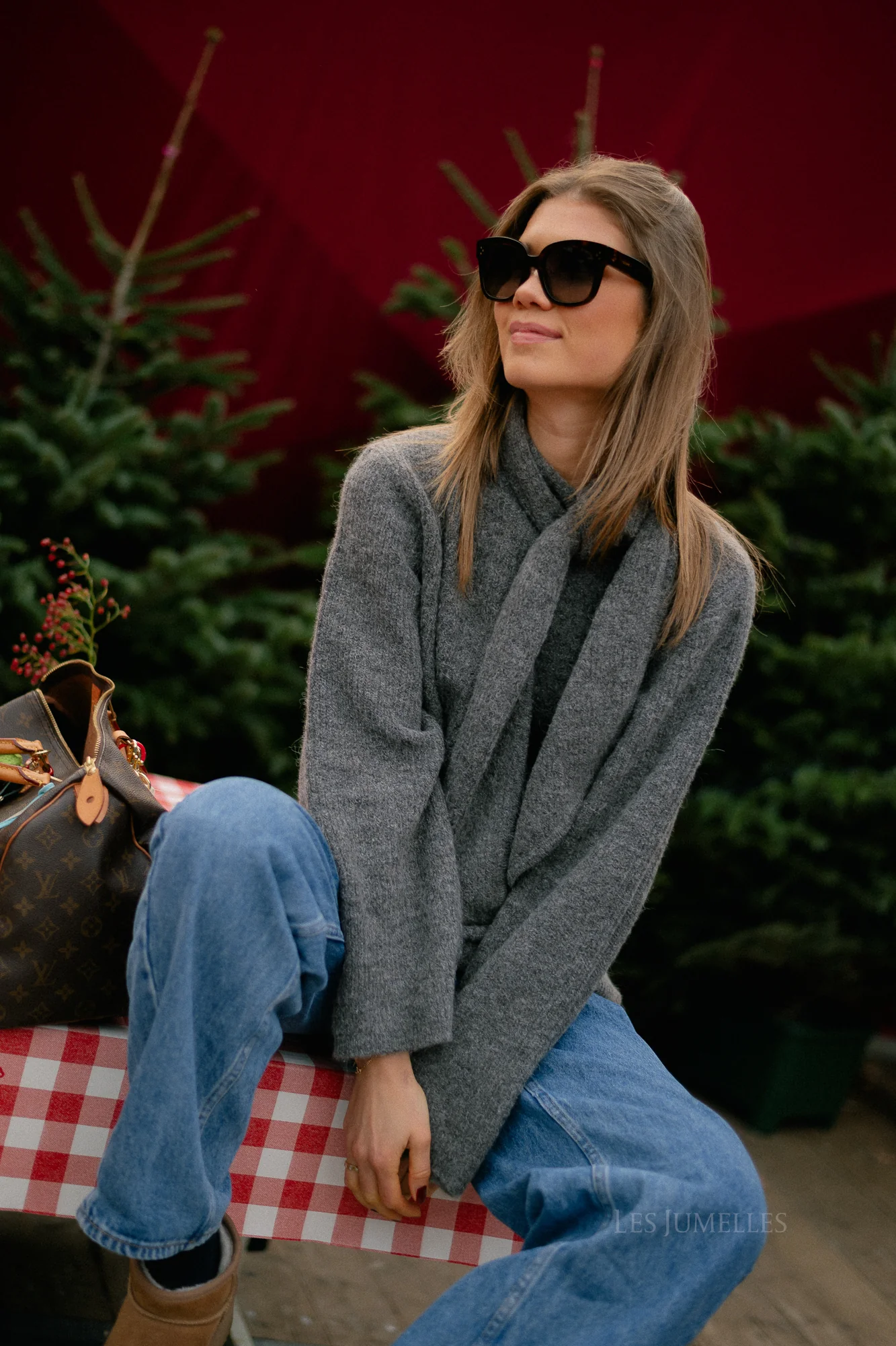 SLFLulu LS bow knit medium grey melange - Image 14