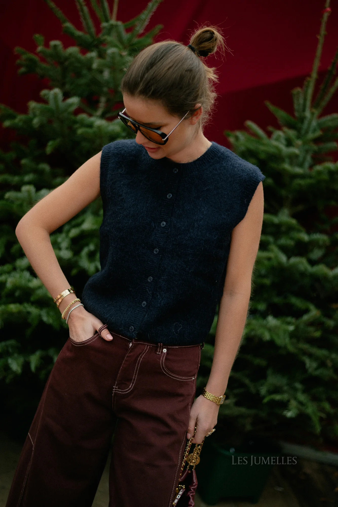 SLFLulu SL button O-neck vest dark sapphire - Image 2