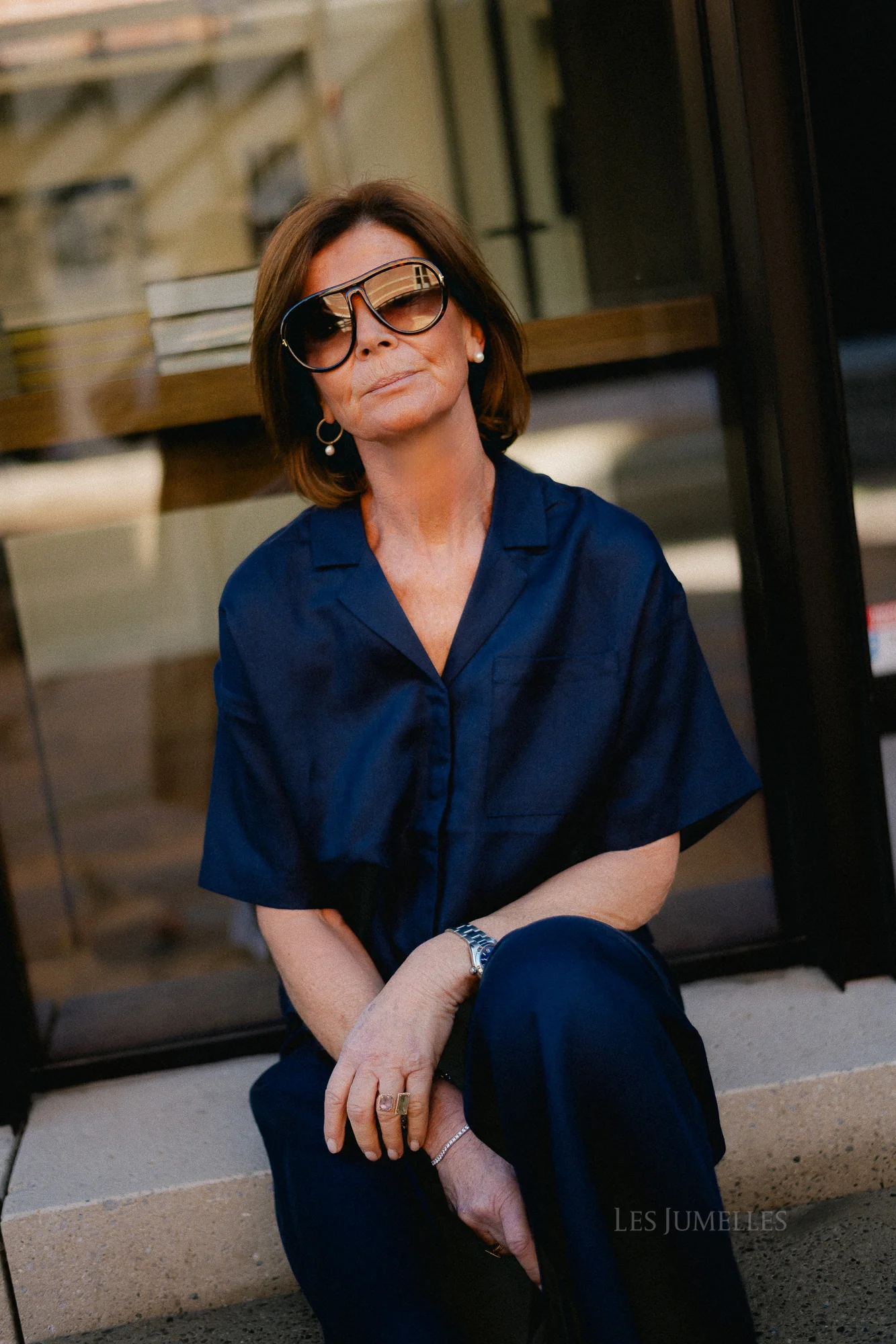 SLFLyra 2/4 boxy linen blend shirt dark sapphire - Image 6
