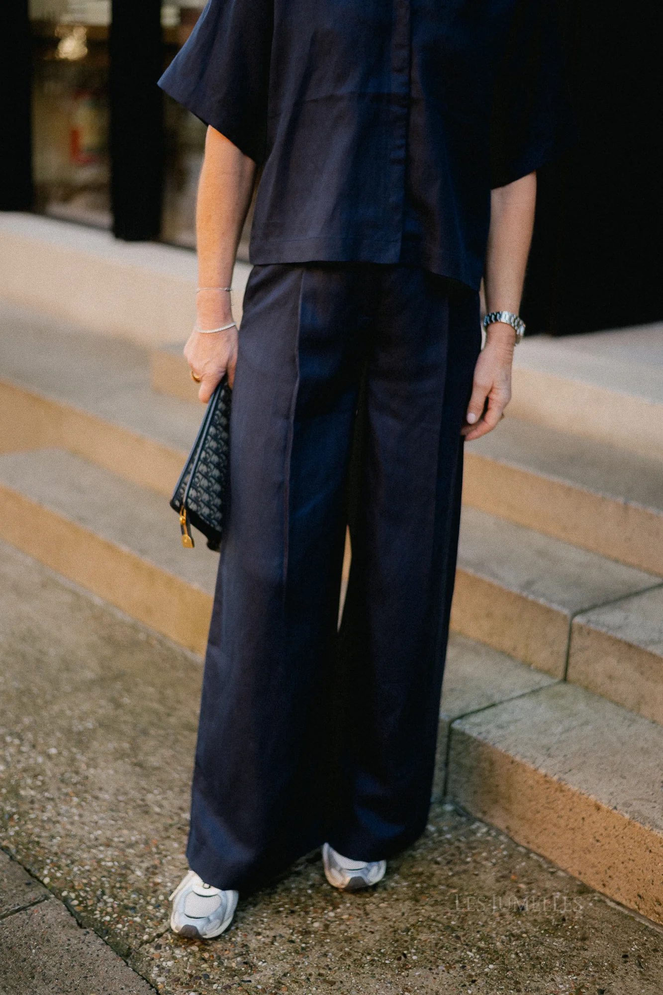 SLFLyra HW wide linen blend pant noos dark sapphire - Image 6