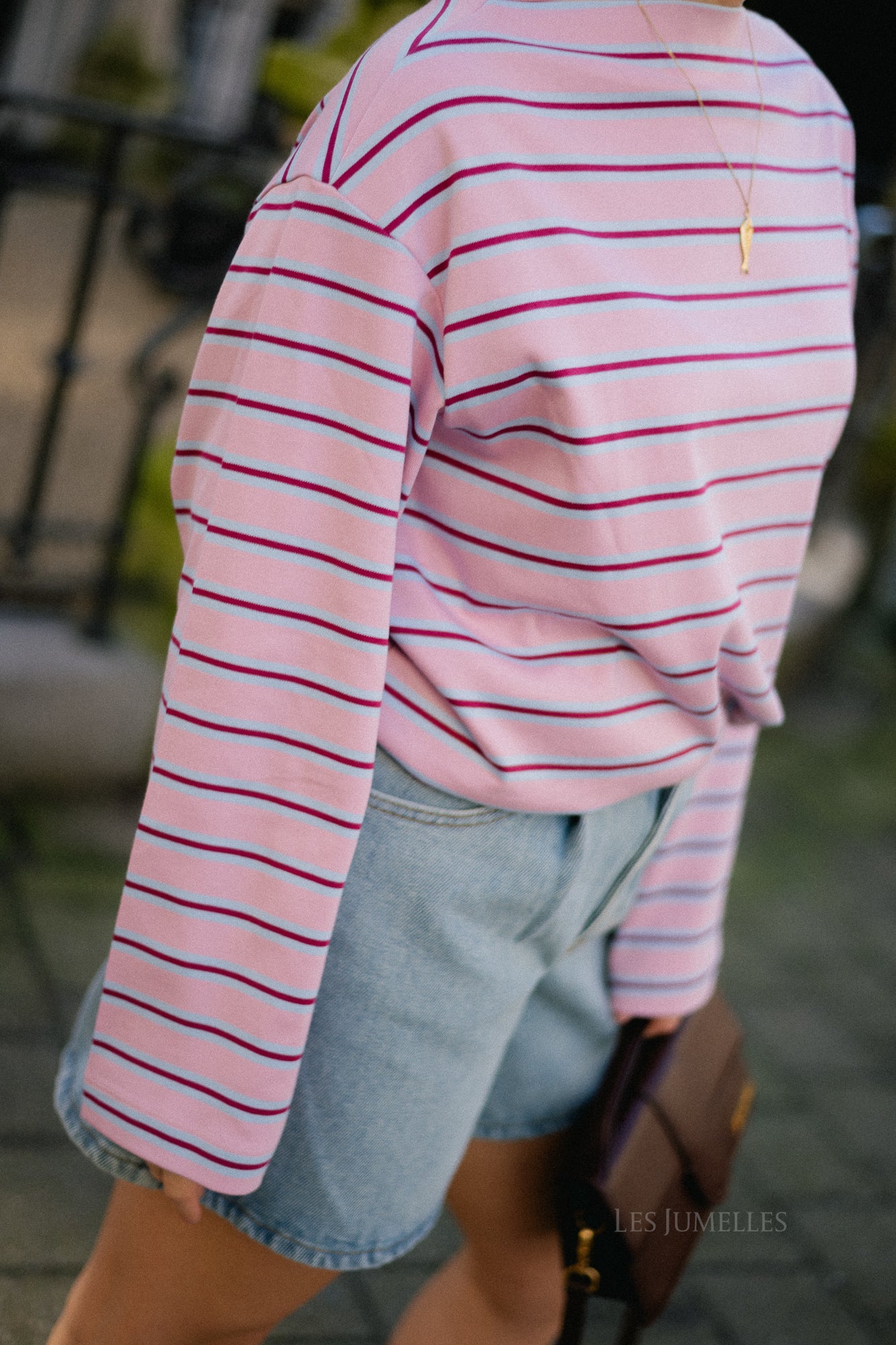SLFPolly LS boatneck striped tee bleached mauve - Image 2