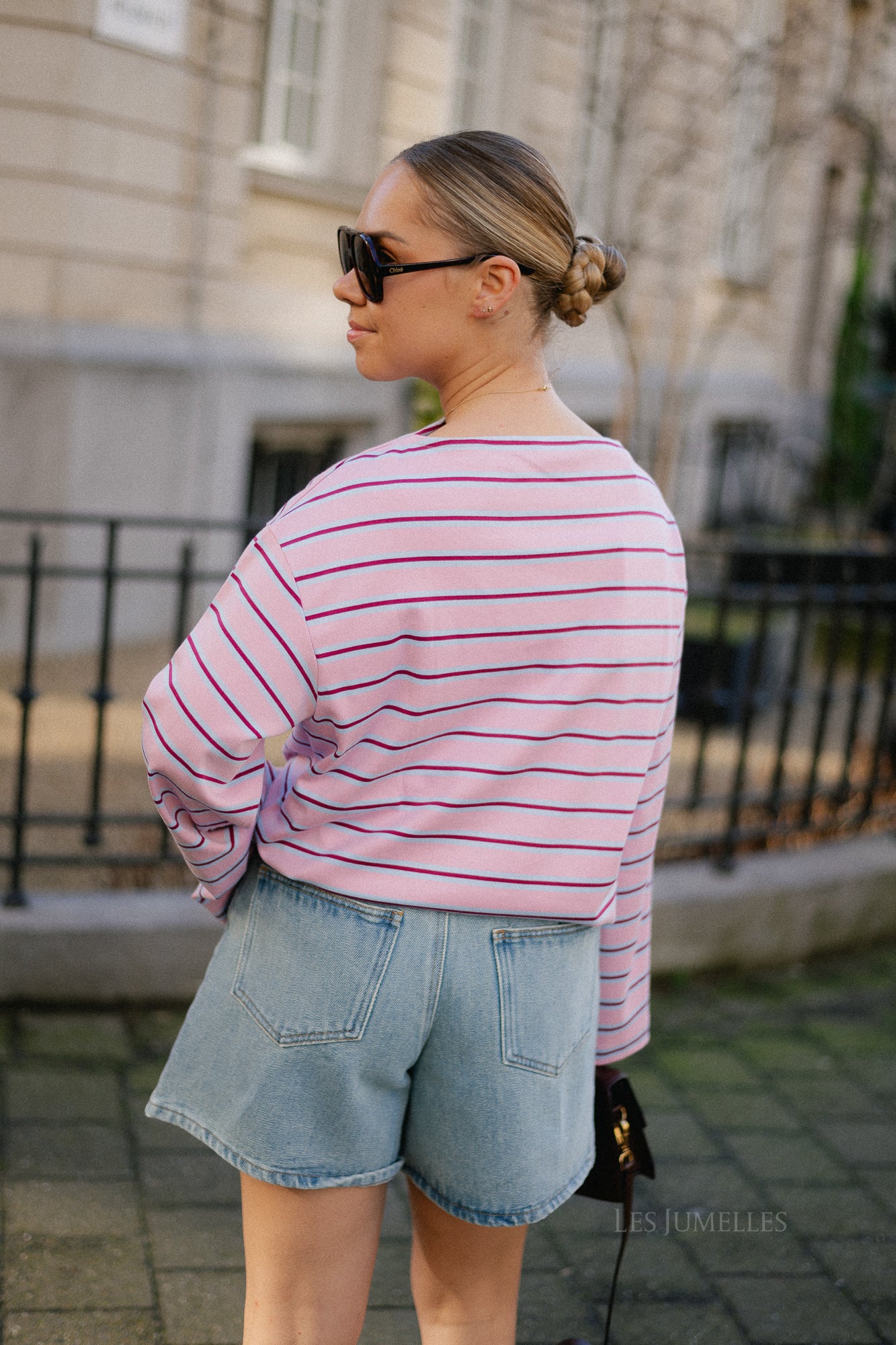 SLFPolly LS boatneck striped tee bleached mauve - Image 3