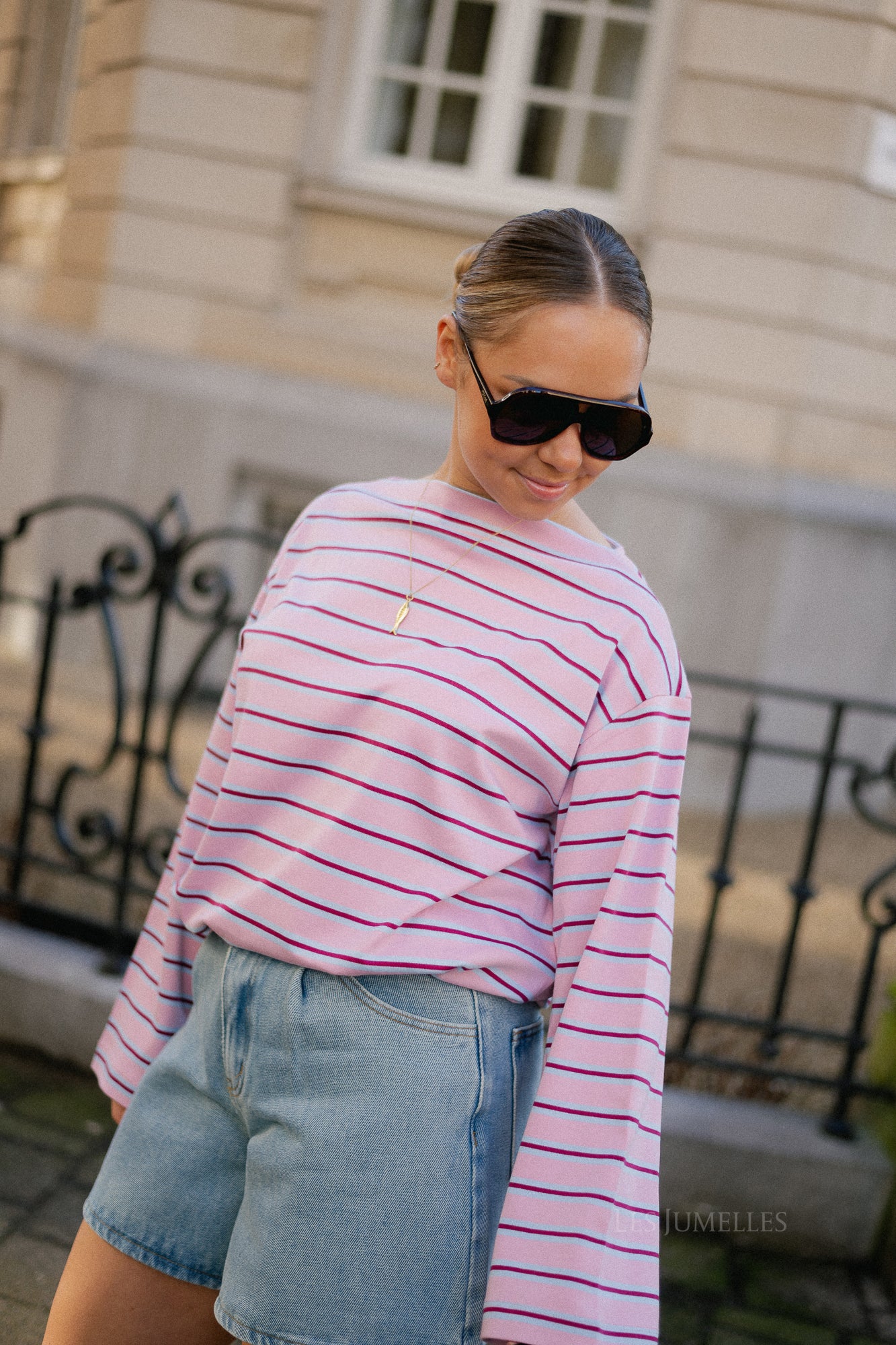 SLFPolly LS boatneck striped tee bleached mauve - Image 5