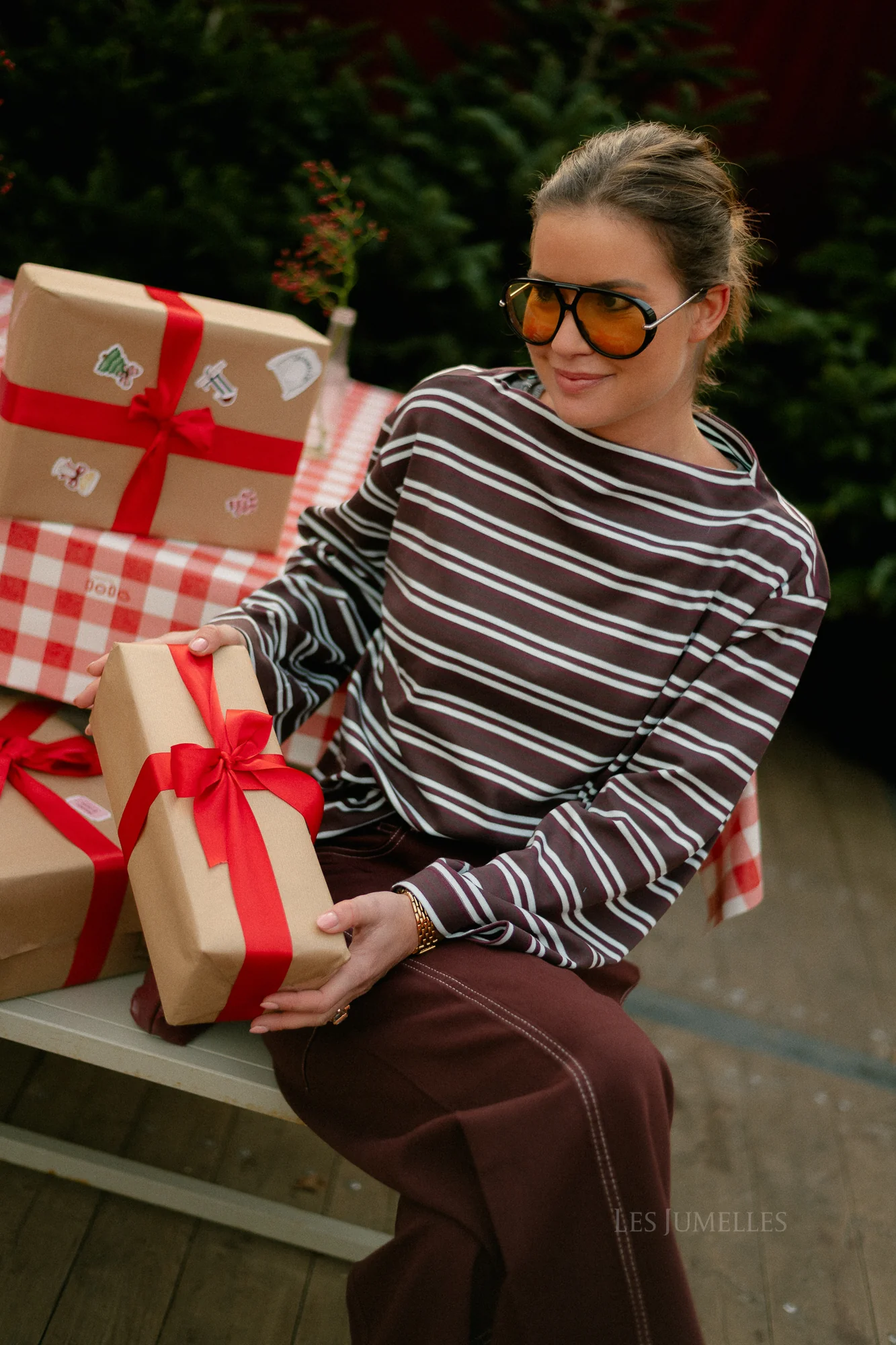 SLFPolly LS boatneck striped tee fig - Image 10