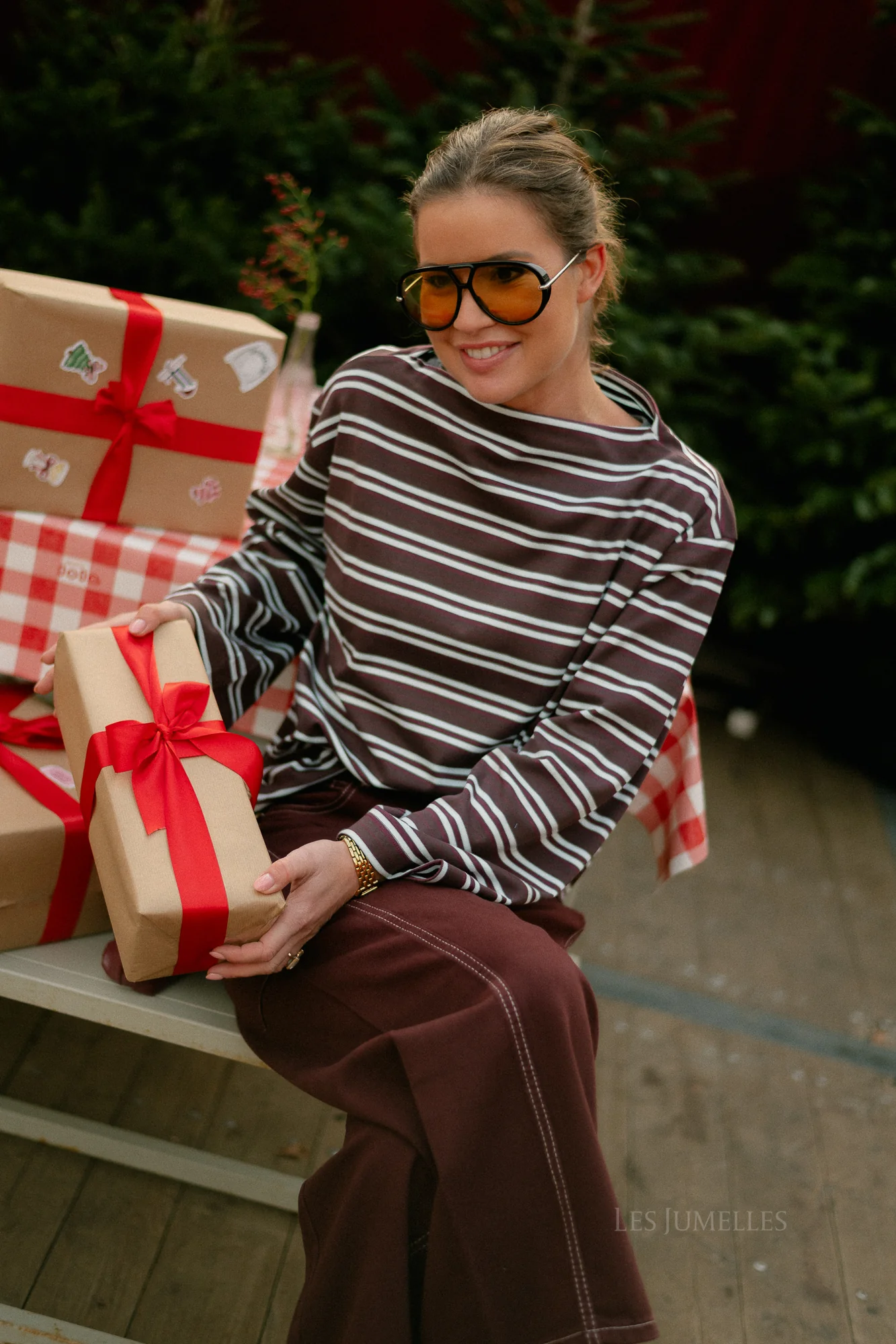 SLFPolly LS boatneck striped tee fig - Image 11