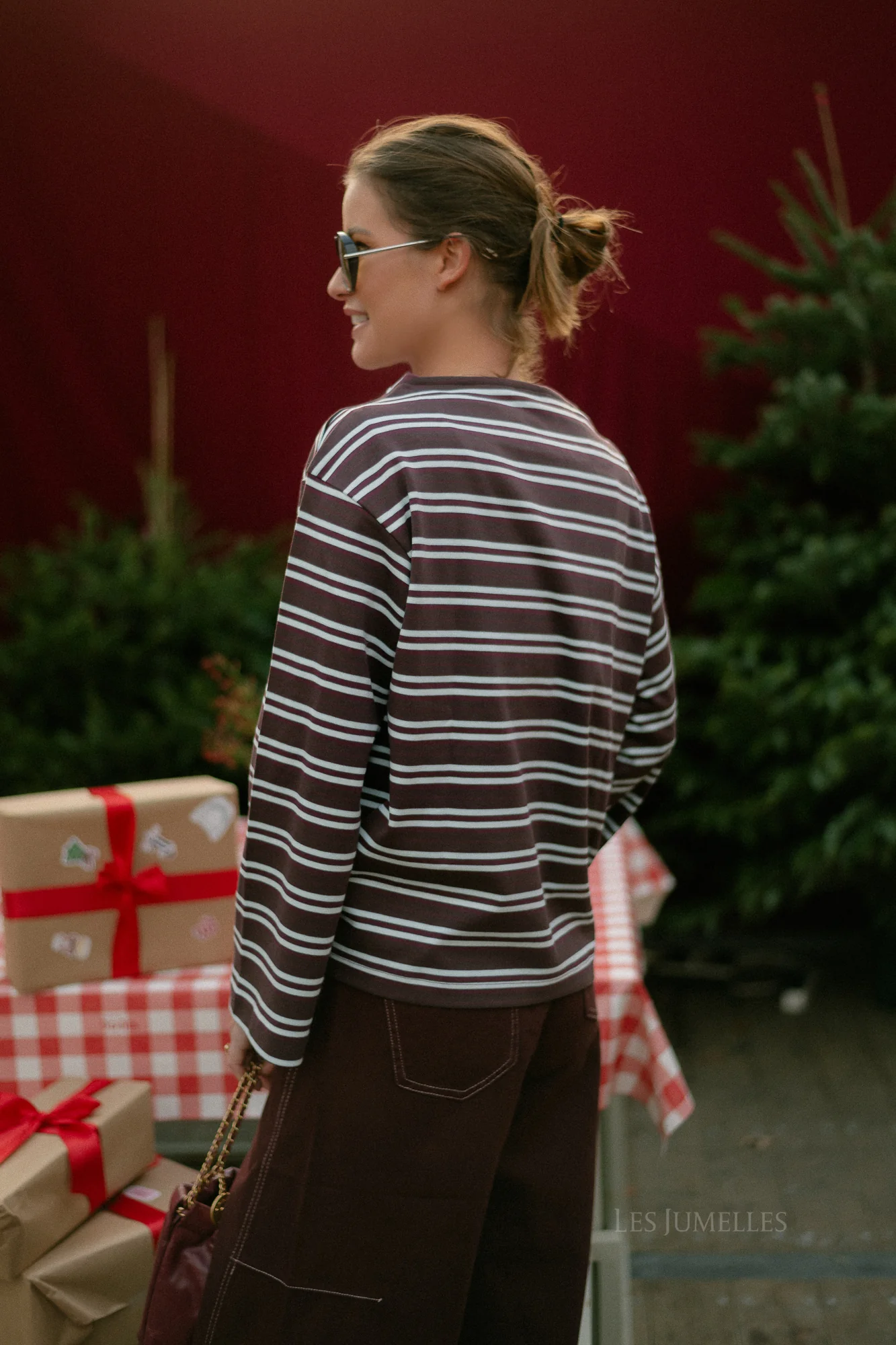 SLFPolly LS boatneck striped tee fig - Image 4