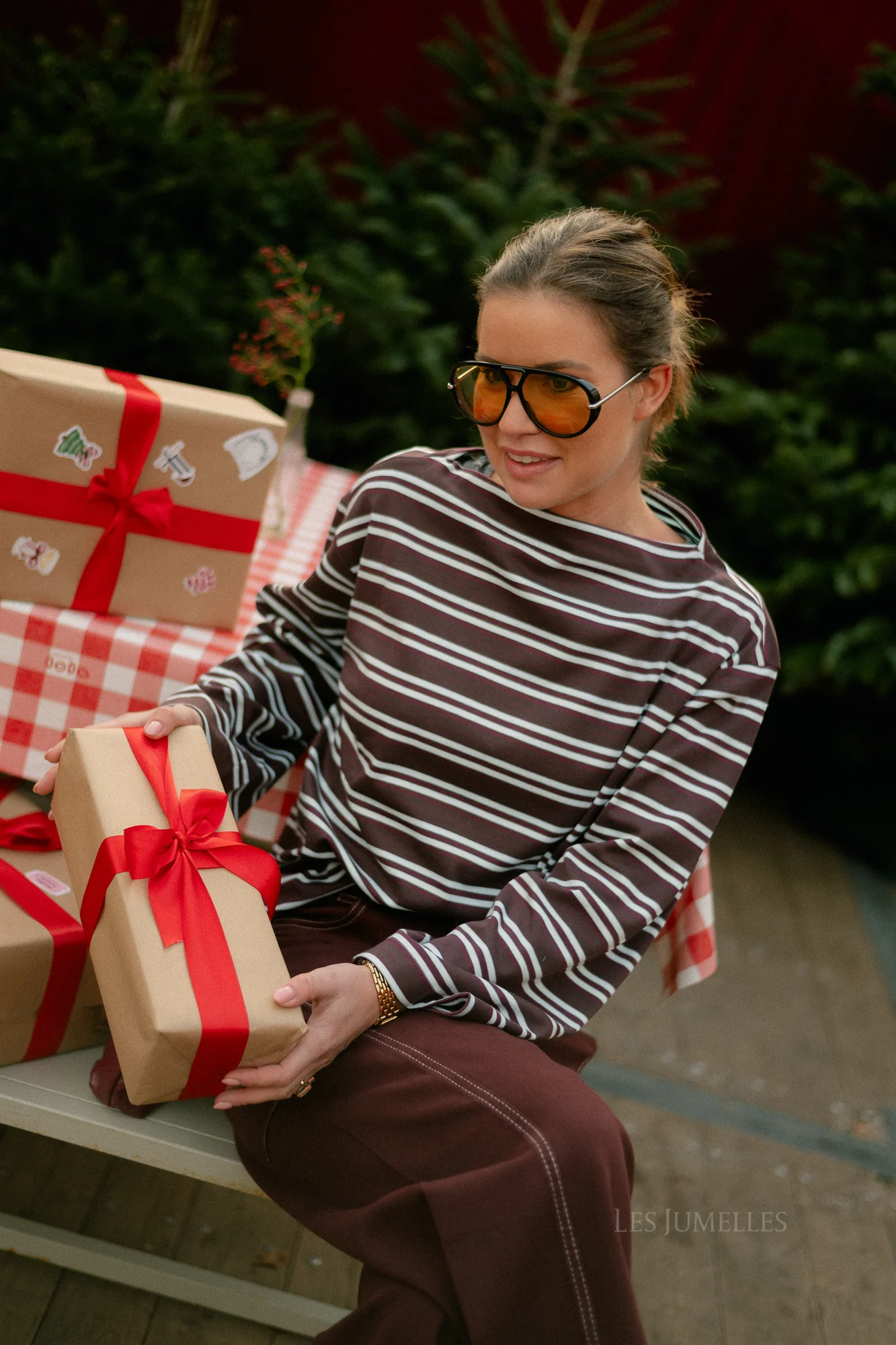 SLFPolly LS boatneck striped tee fig - Image 6