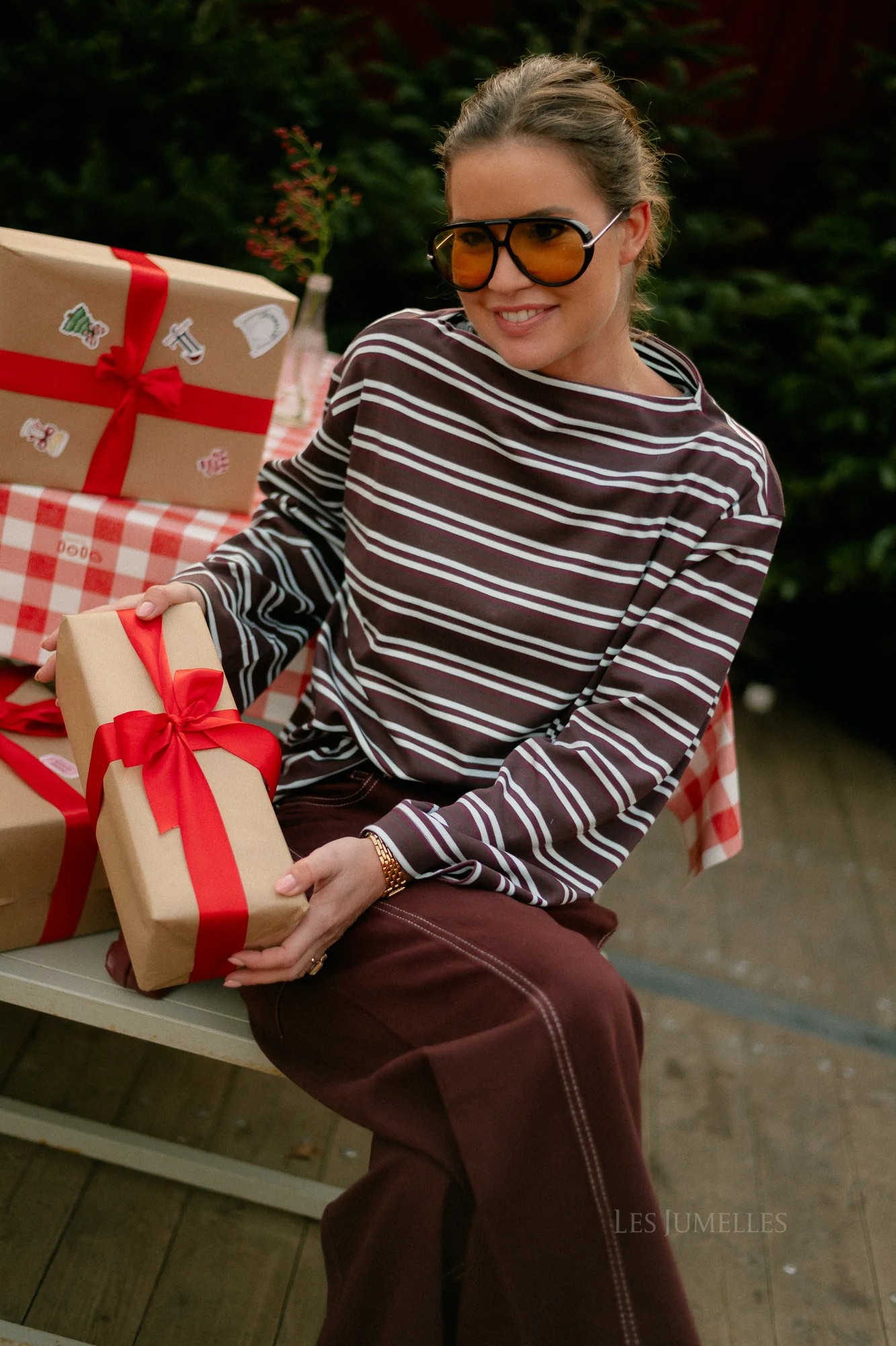 SLFPolly LS boatneck striped tee fig - Image 9