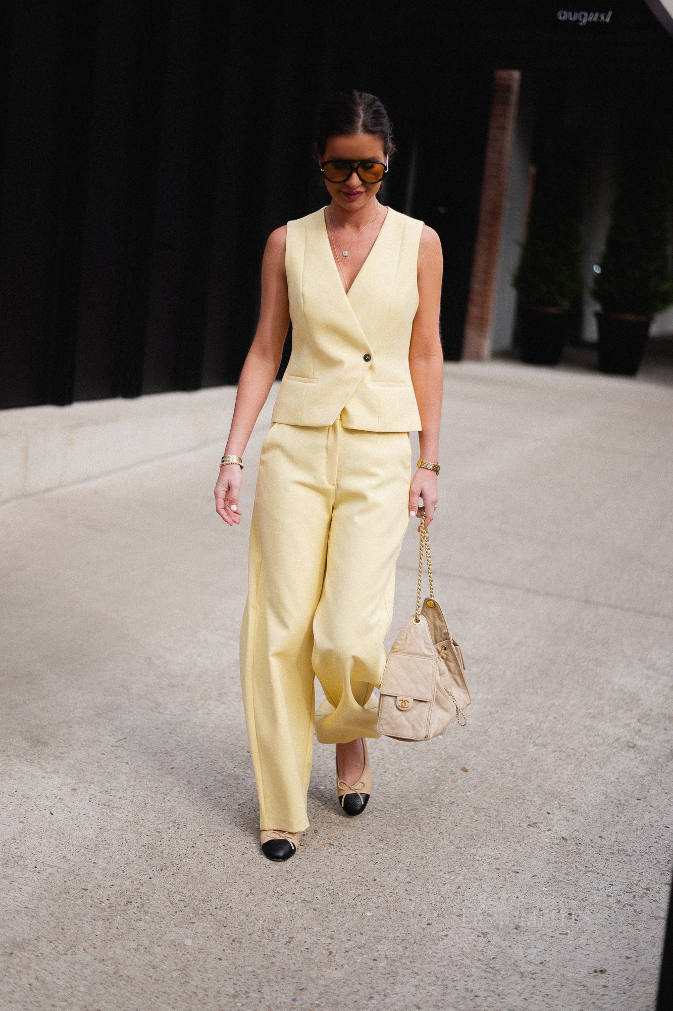 SLFRita asymetric vest italian straw - Image 8