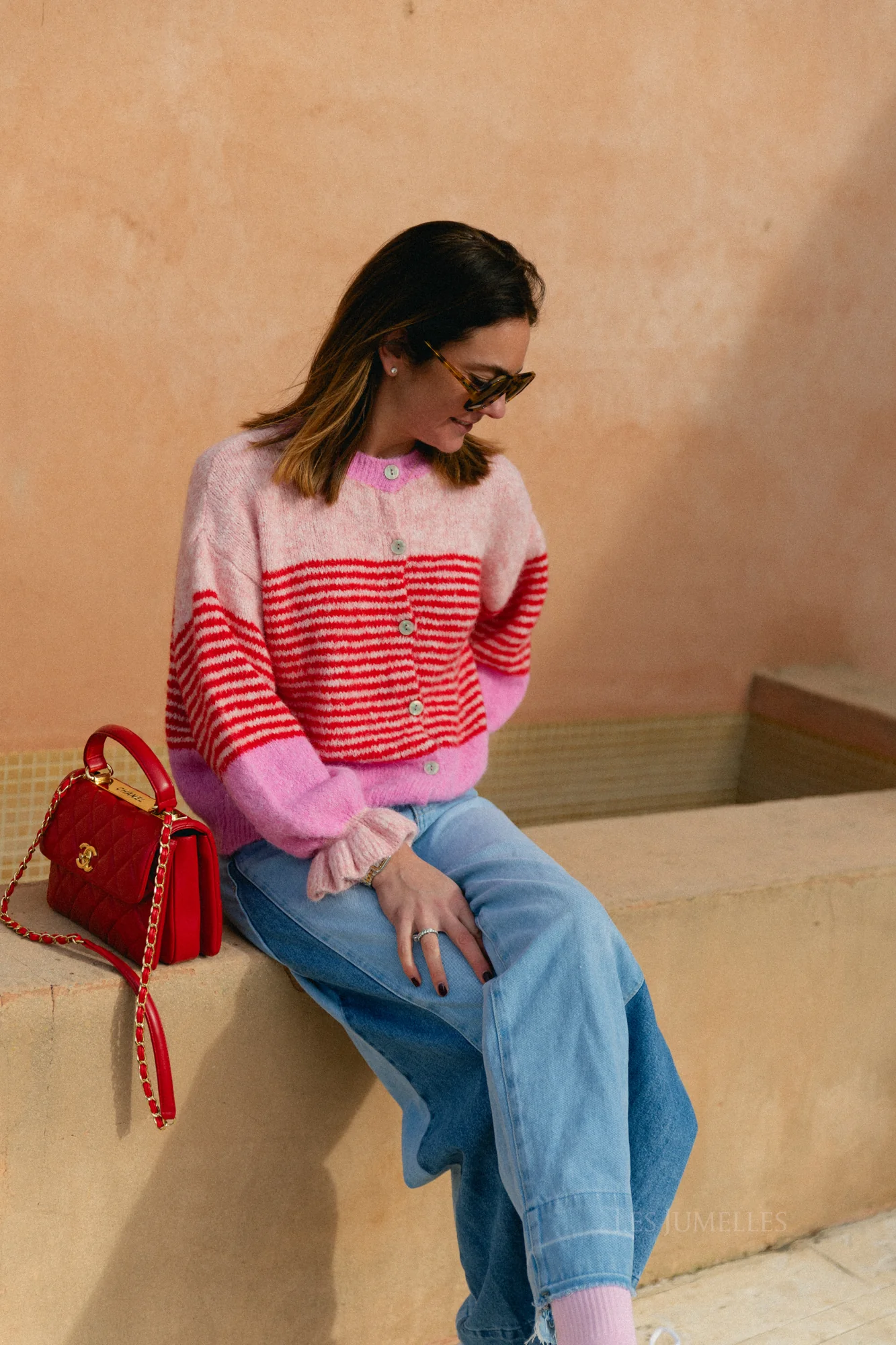 Sophie striped cardigan pink/red - Image 10