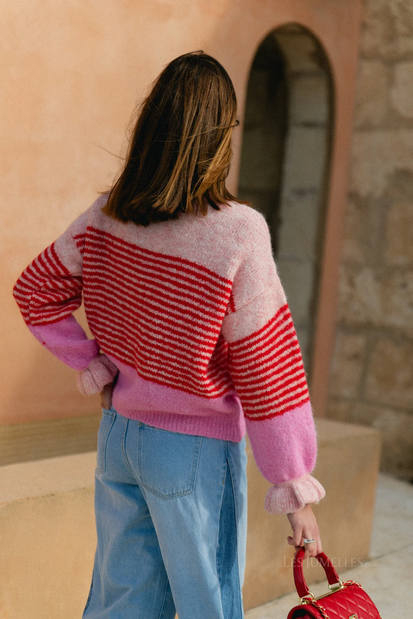 Sophie striped cardigan pink/red - Image 3