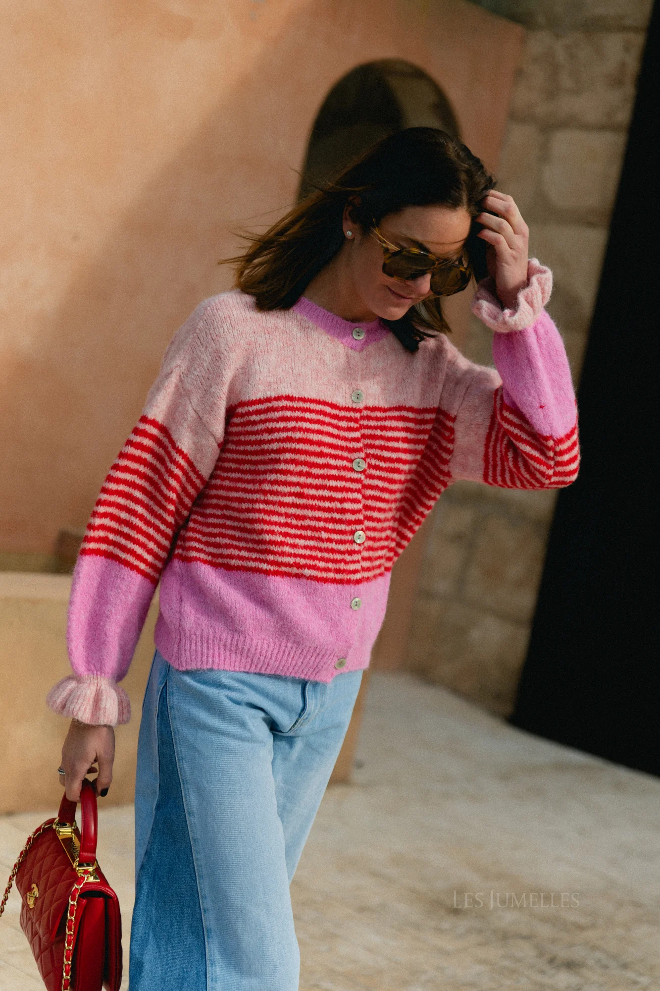 Sophie striped cardigan pink/red - Image 7