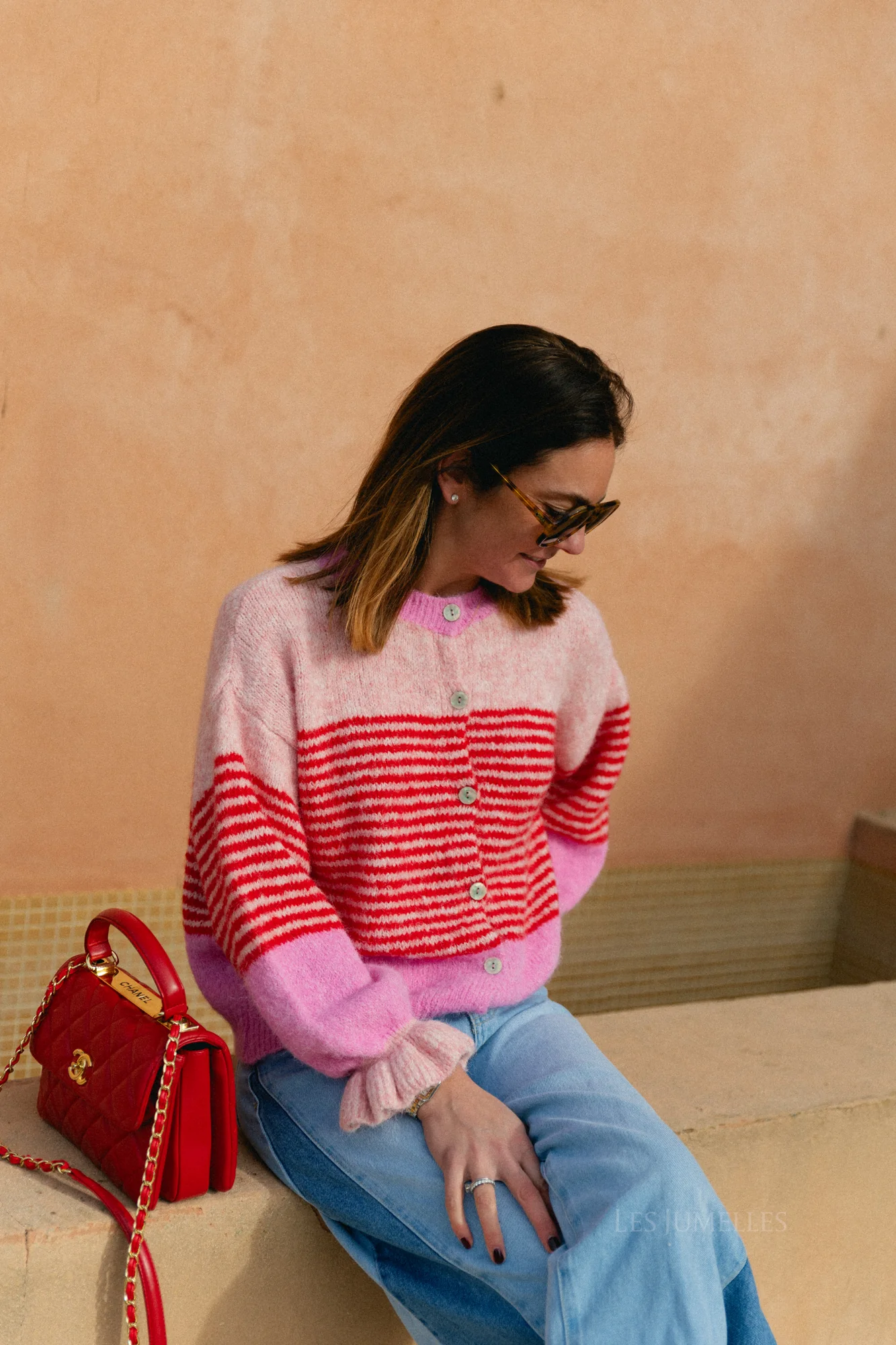 Sophie striped cardigan pink/red - Image 9
