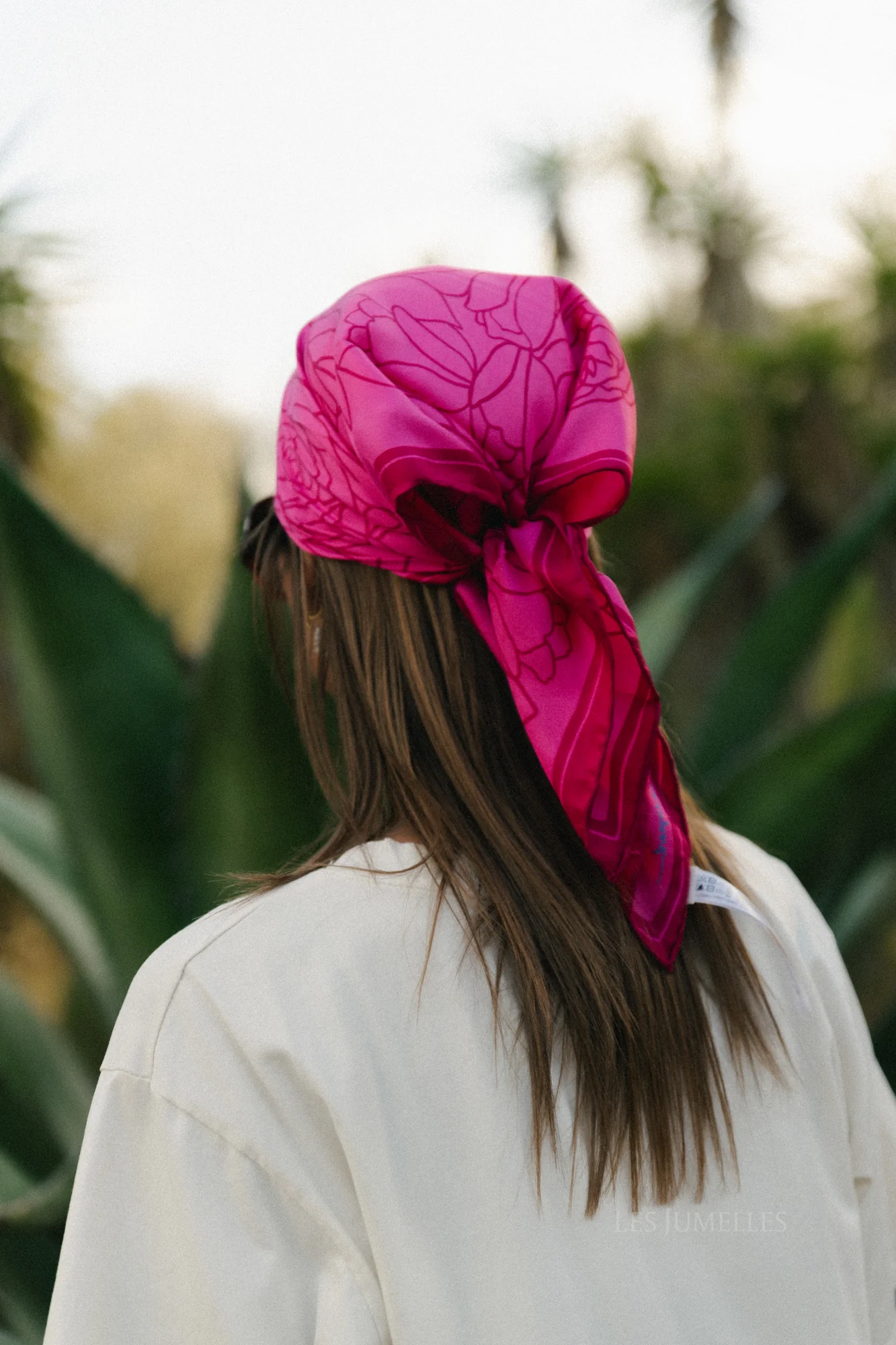 Stencia tulip sia scarf vivacious pink
