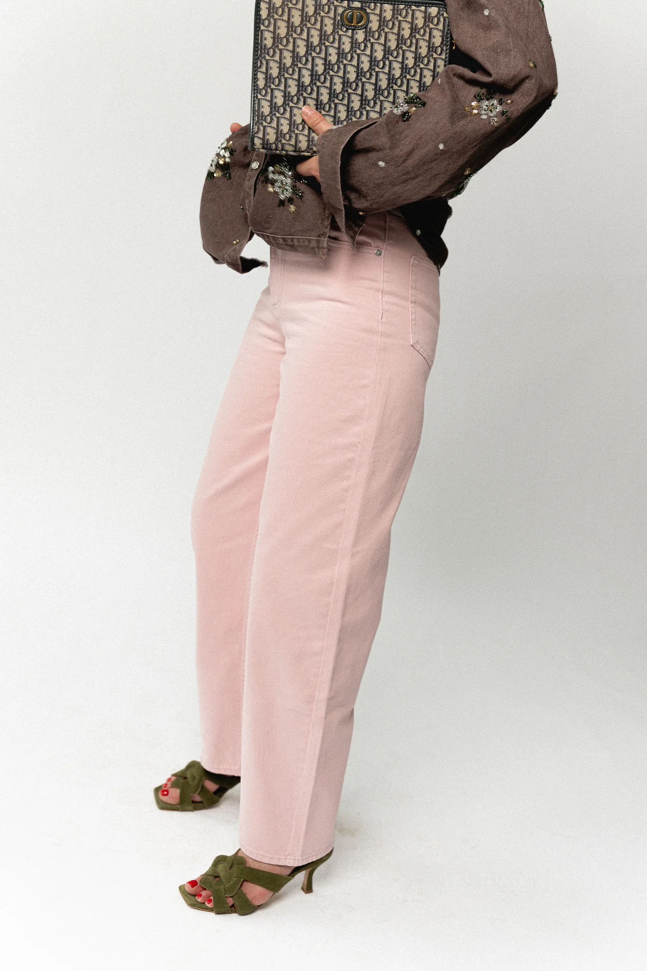 Theodora denim trousers cameo pink - Image 7