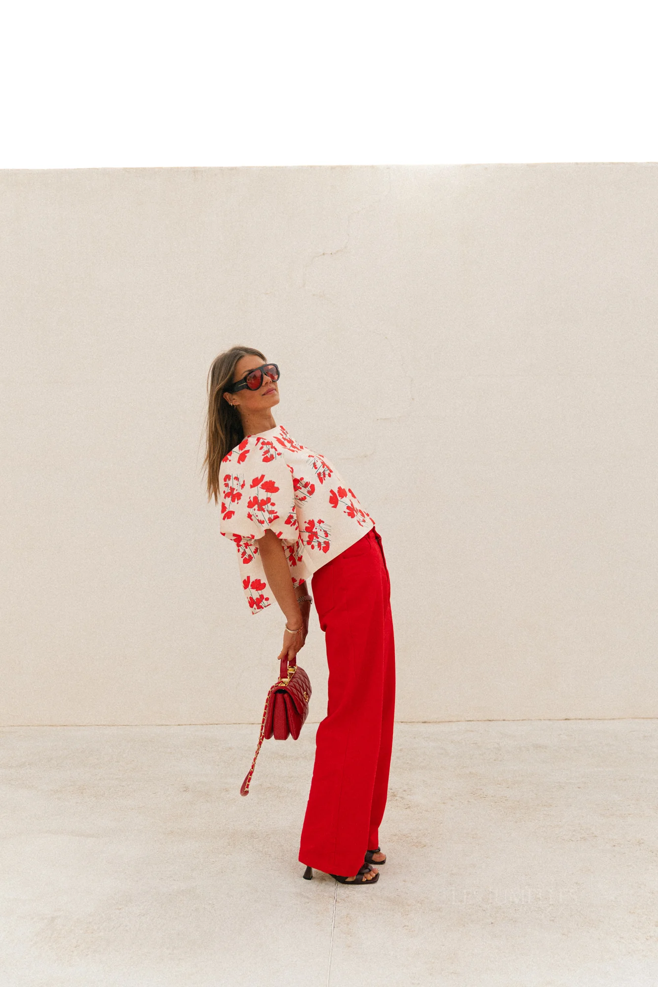 TNS Denim wide pant in tulip red - Image 10