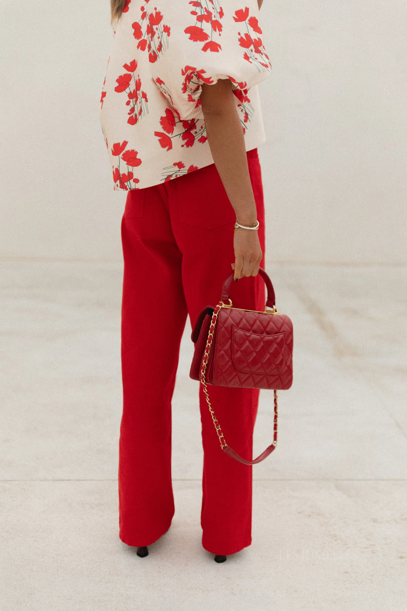 TNS Denim wide pant in tulip red - Image 4