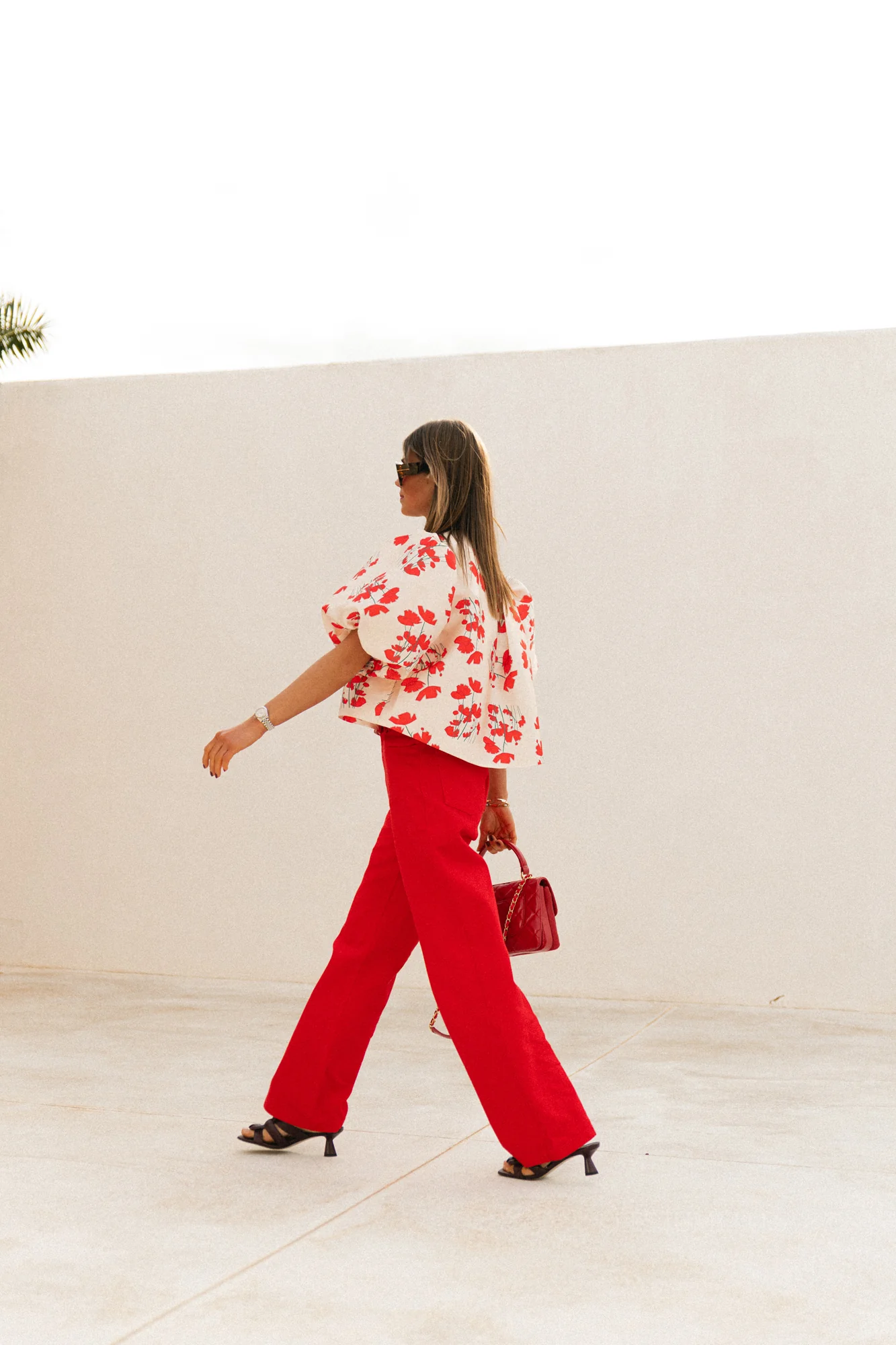 TNS Denim wide pant in tulip red - Image 5