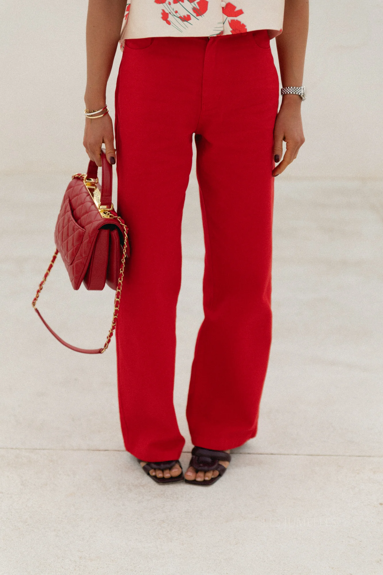 TNS Denim wide pant in tulip red - Image 9