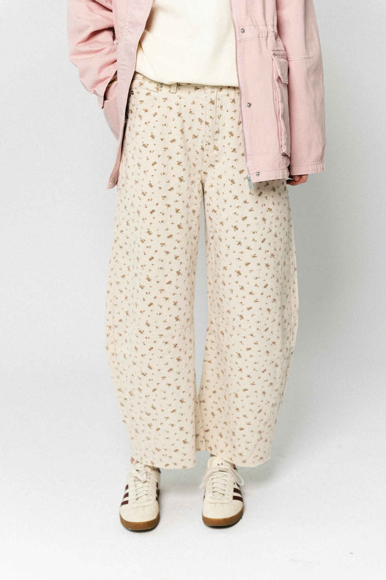 TomarSW cropped barrel jeans rose flower - Image 2
