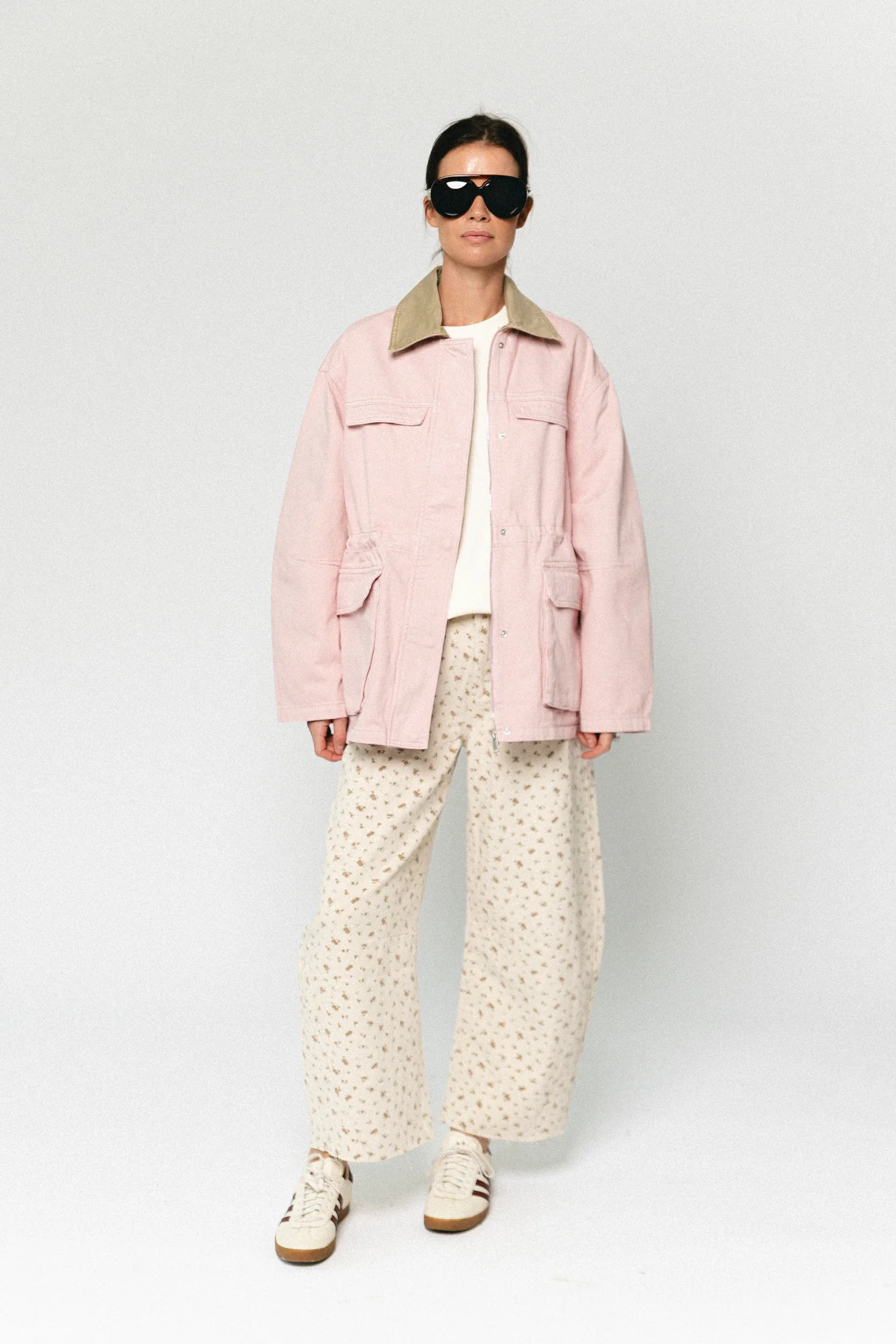 TomarSW cropped barrel jeans rose flower - Image 3
