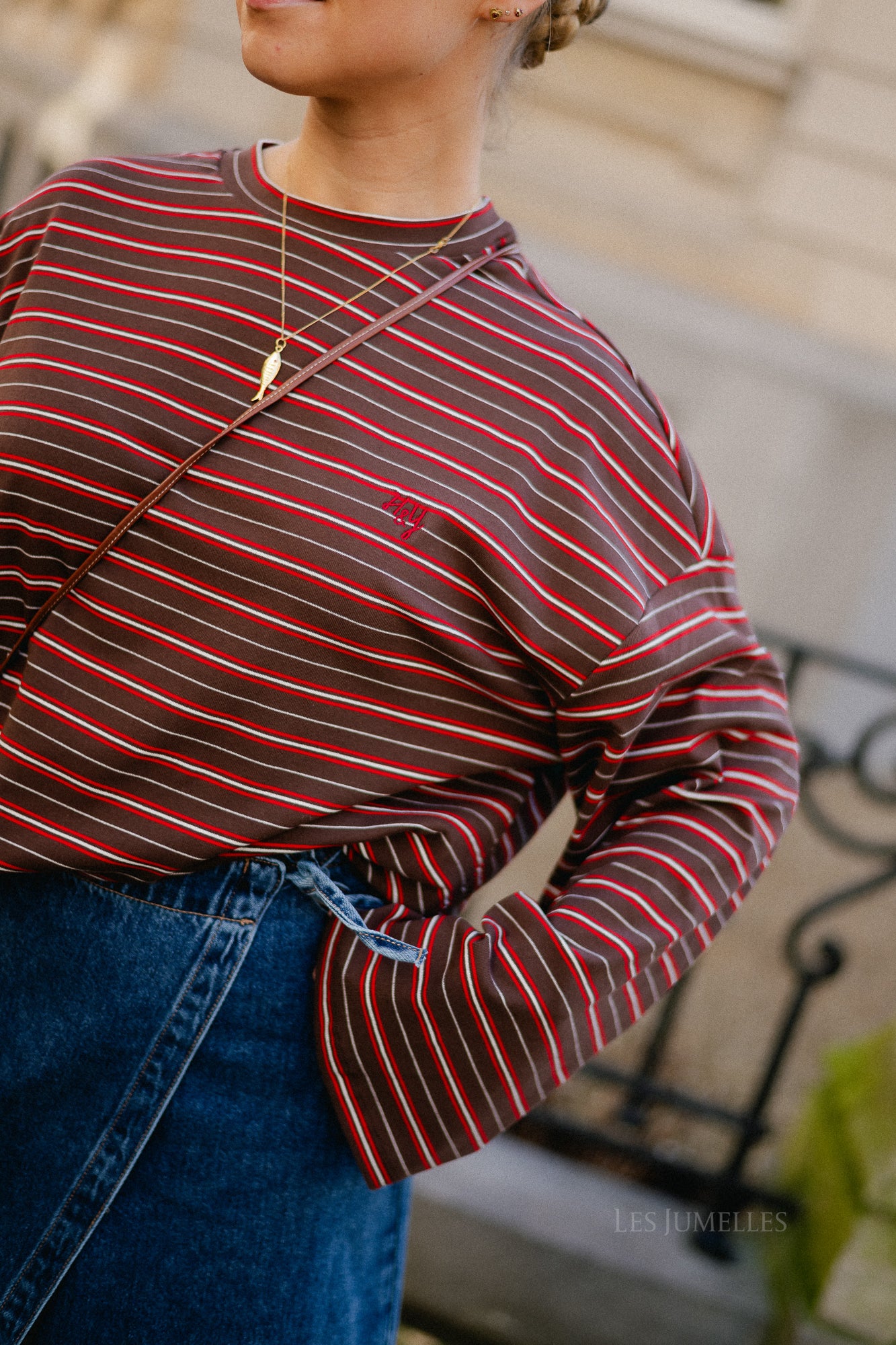 Tommy longsleeve saddle brown/red - Image 2
