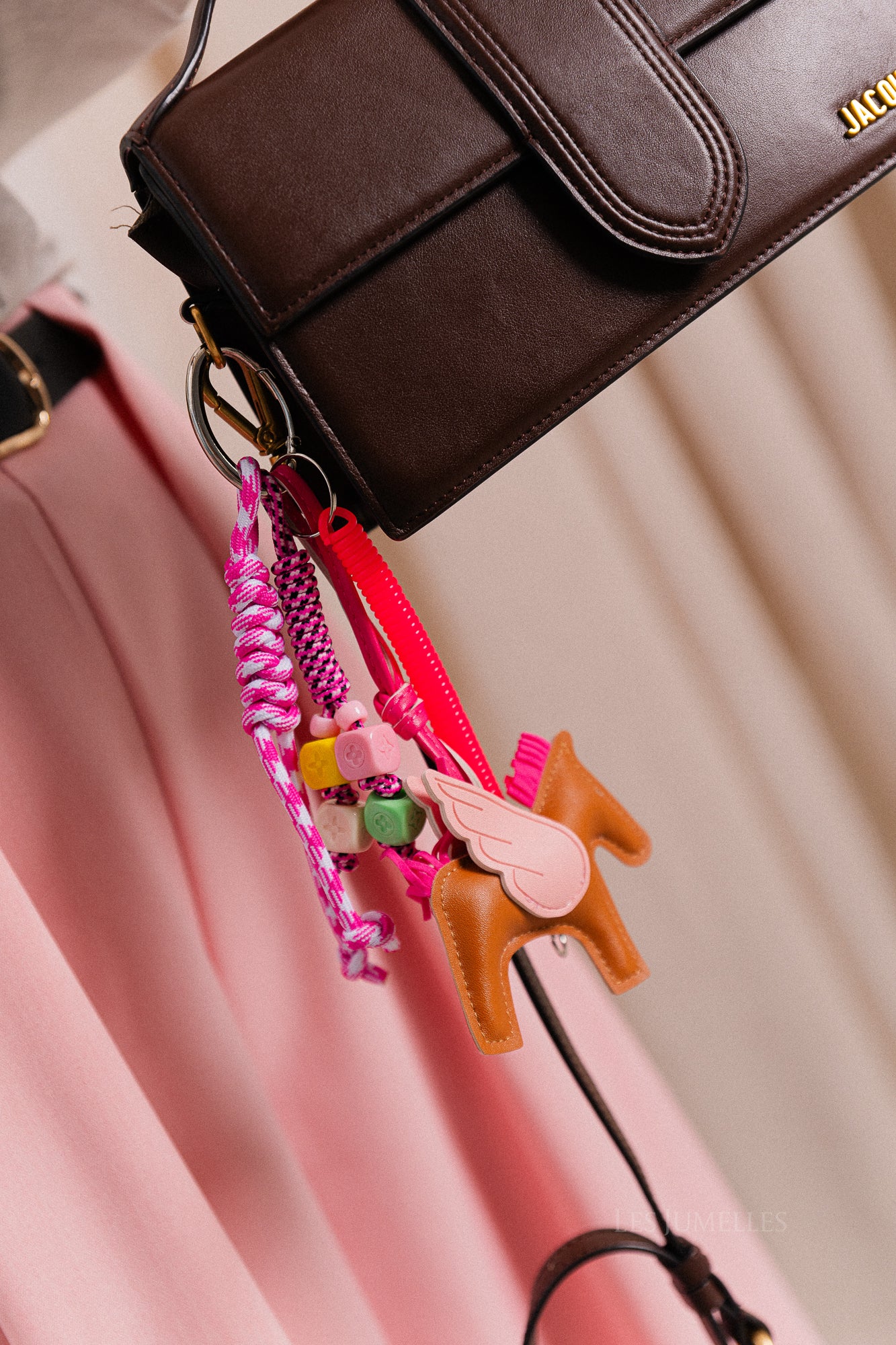 Unicorn keychain camel/candy pink