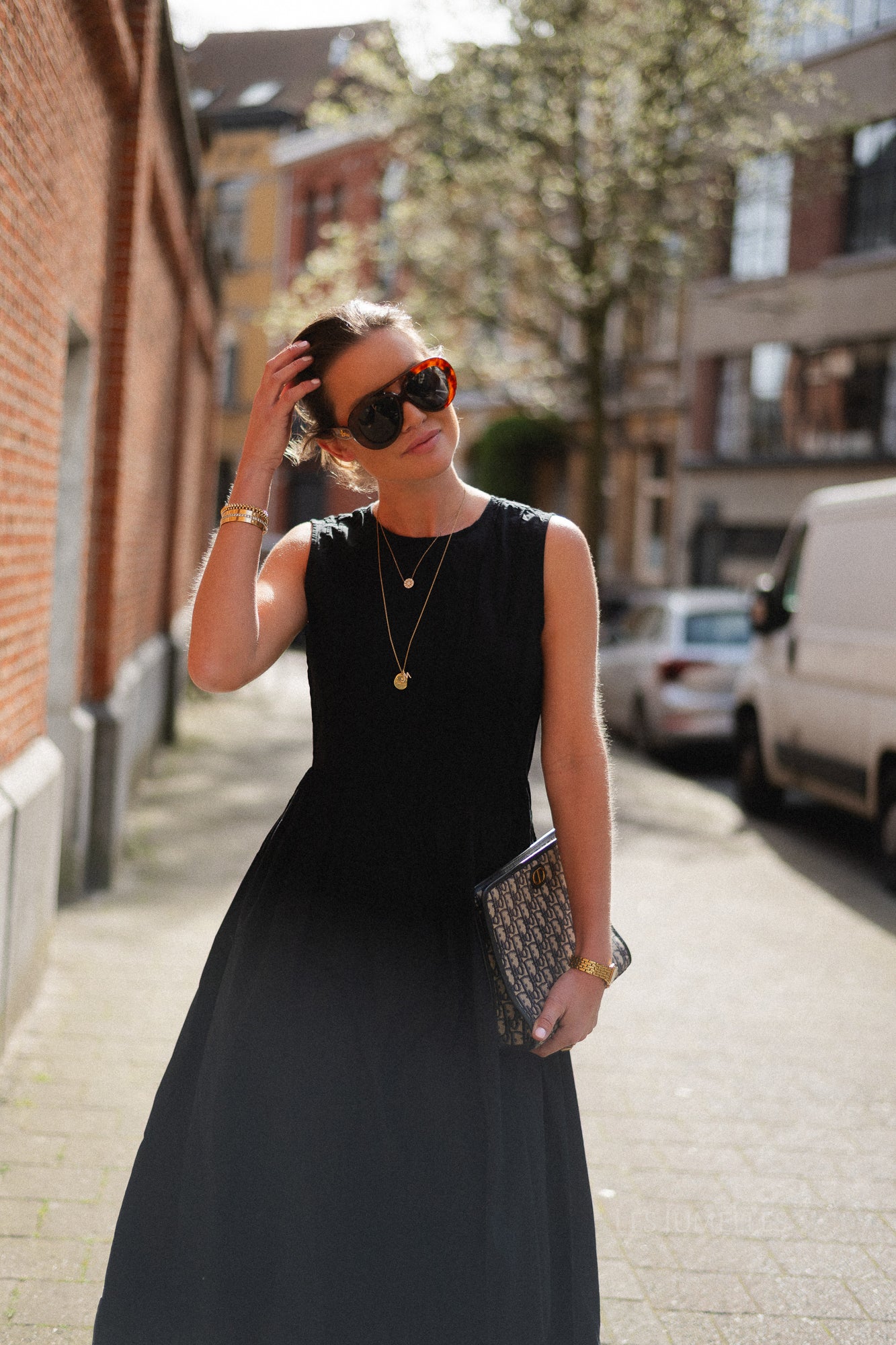 VIJimba O-neck midi dress black beauty - Image 4