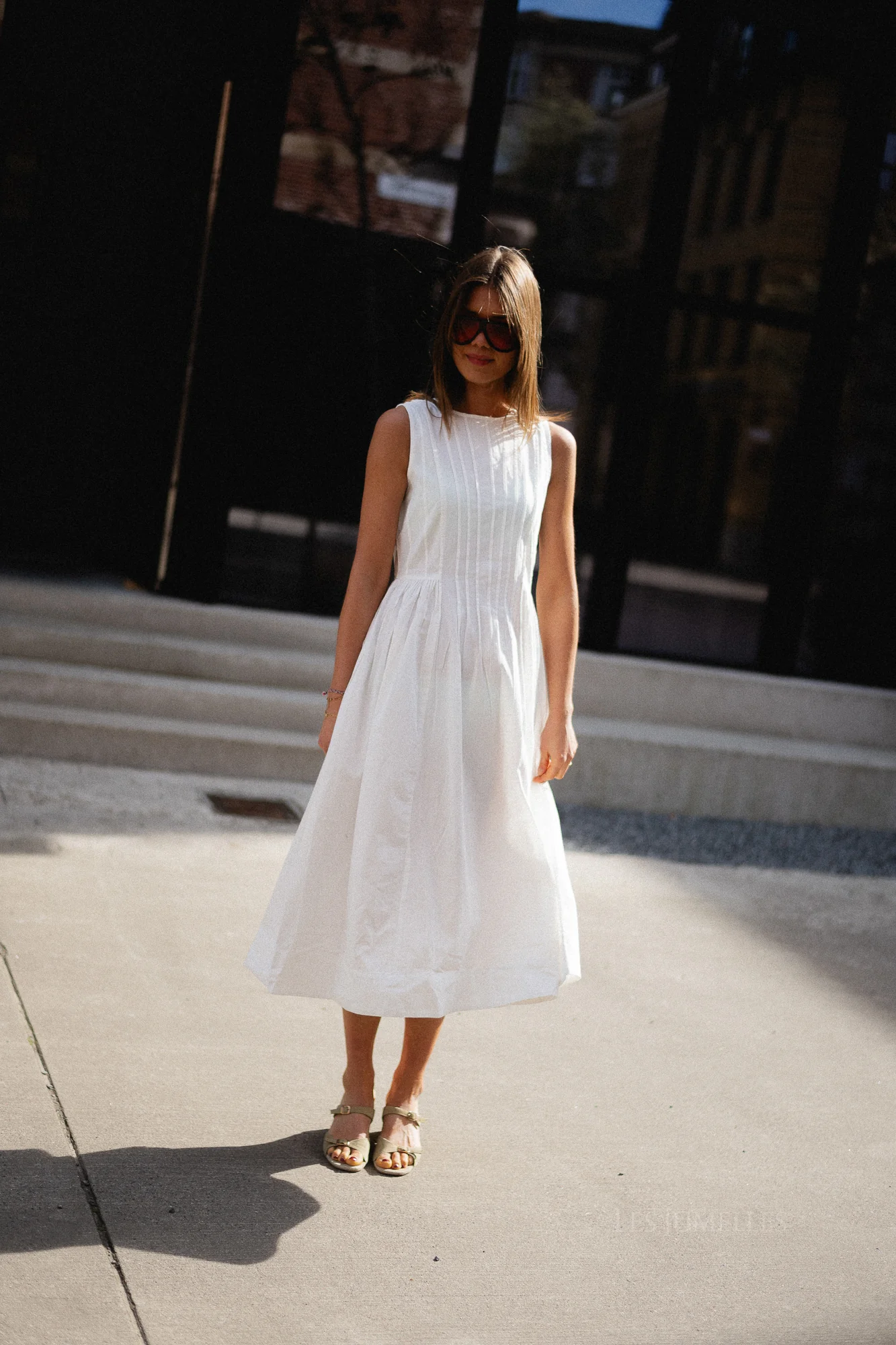 VIJImba O-neck midi dress snow white - Image 13