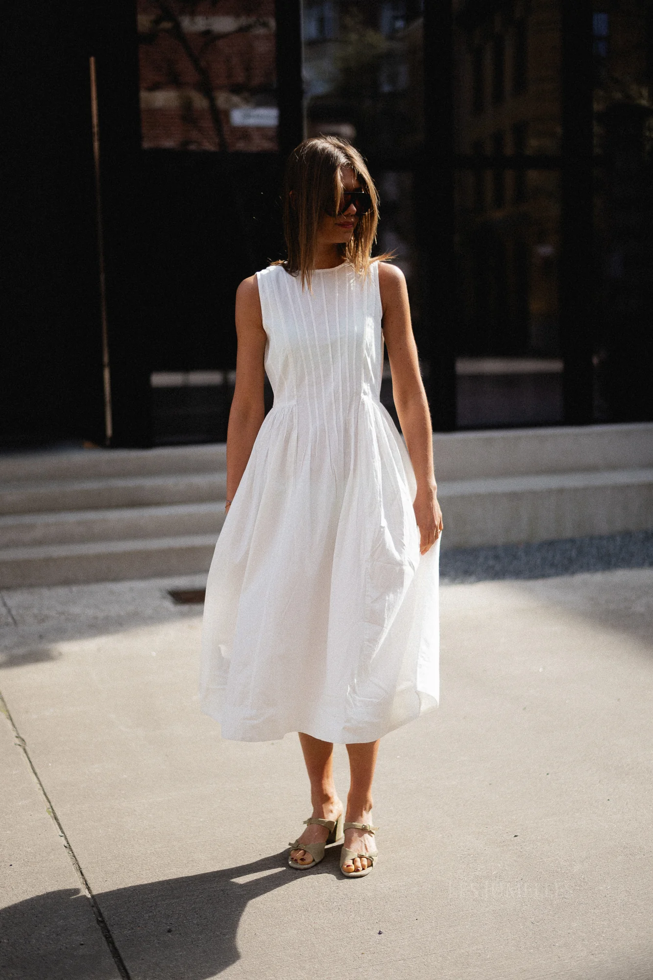 VIJImba O-neck midi dress snow white - Image 14
