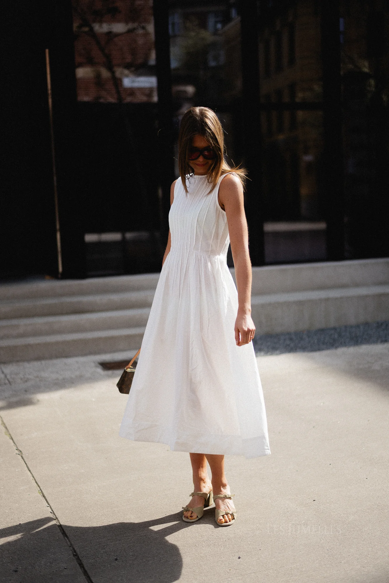 VIJImba O-neck midi dress snow white - Image 15
