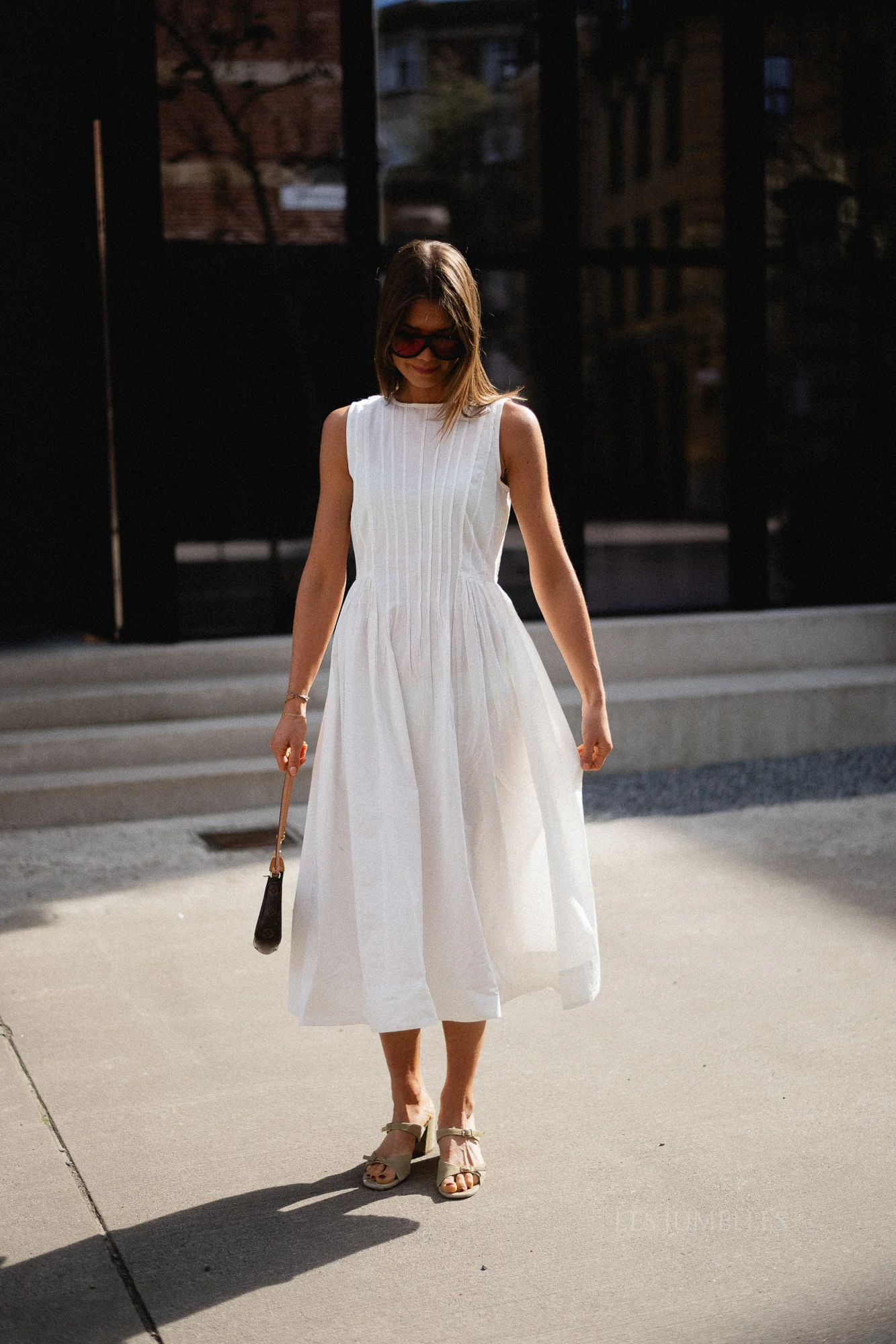 VIJImba O-neck midi dress snow white - Image 2