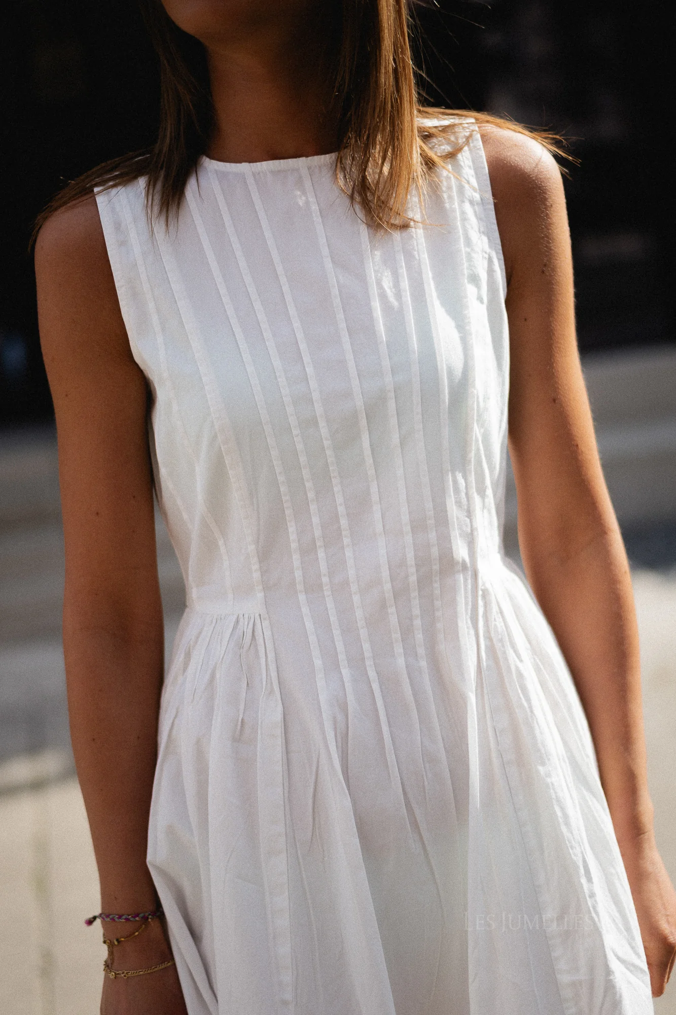 VIJImba O-neck midi dress snow white - Image 3