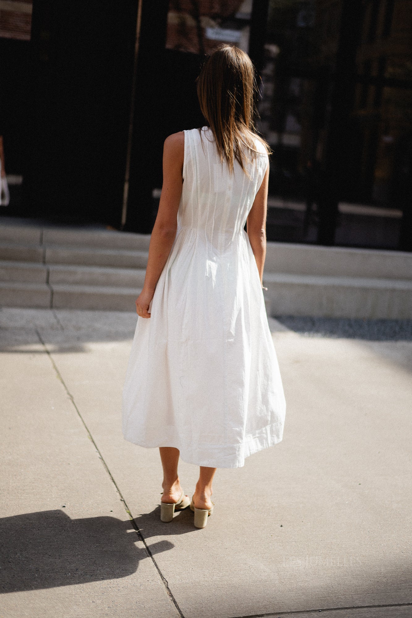 VIJImba O-neck midi dress snow white - Image 4